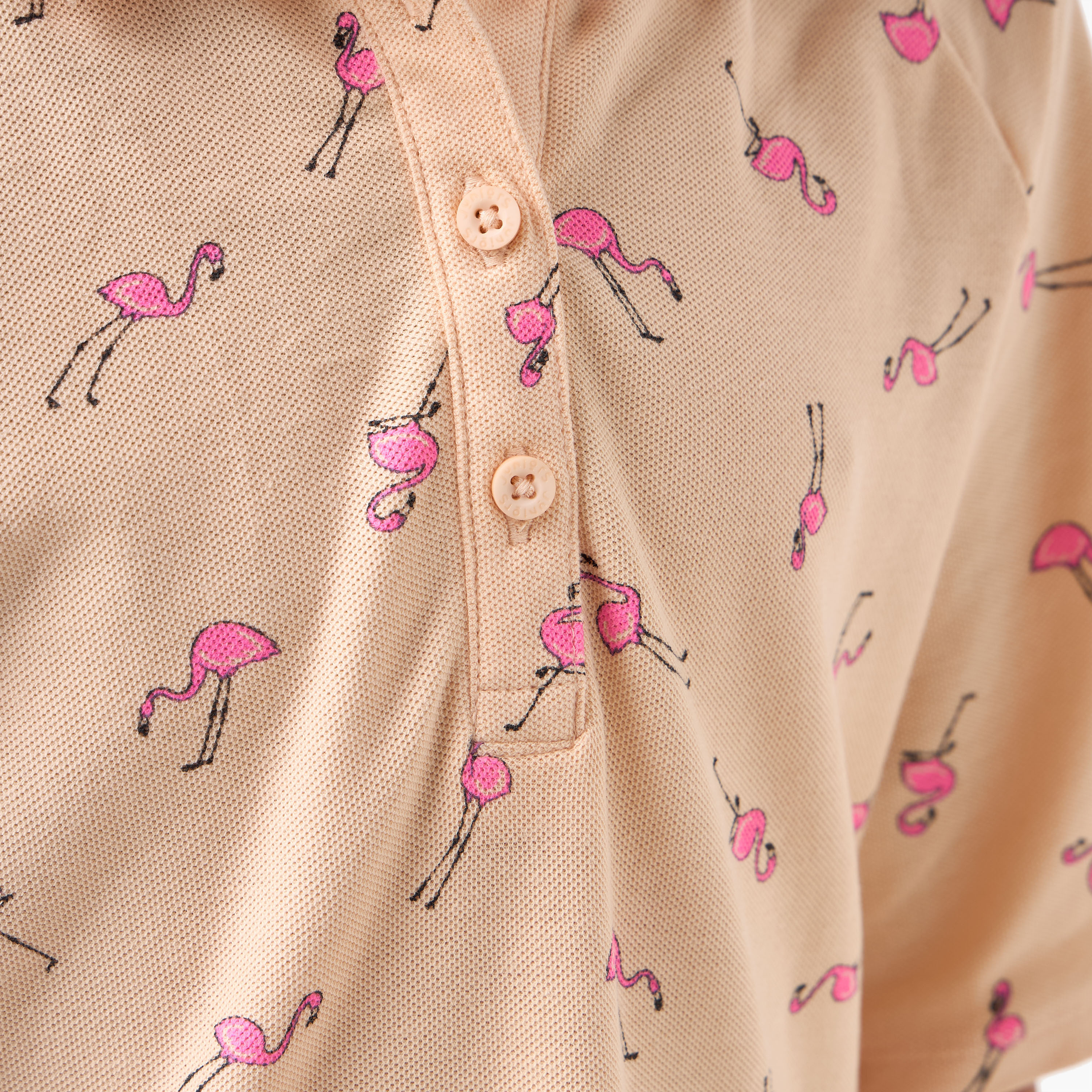 تيشيرت بولو جونيورز بطبعة فلامنغو وأكمام قصيرة-girls-clothing-tshirts-image-1