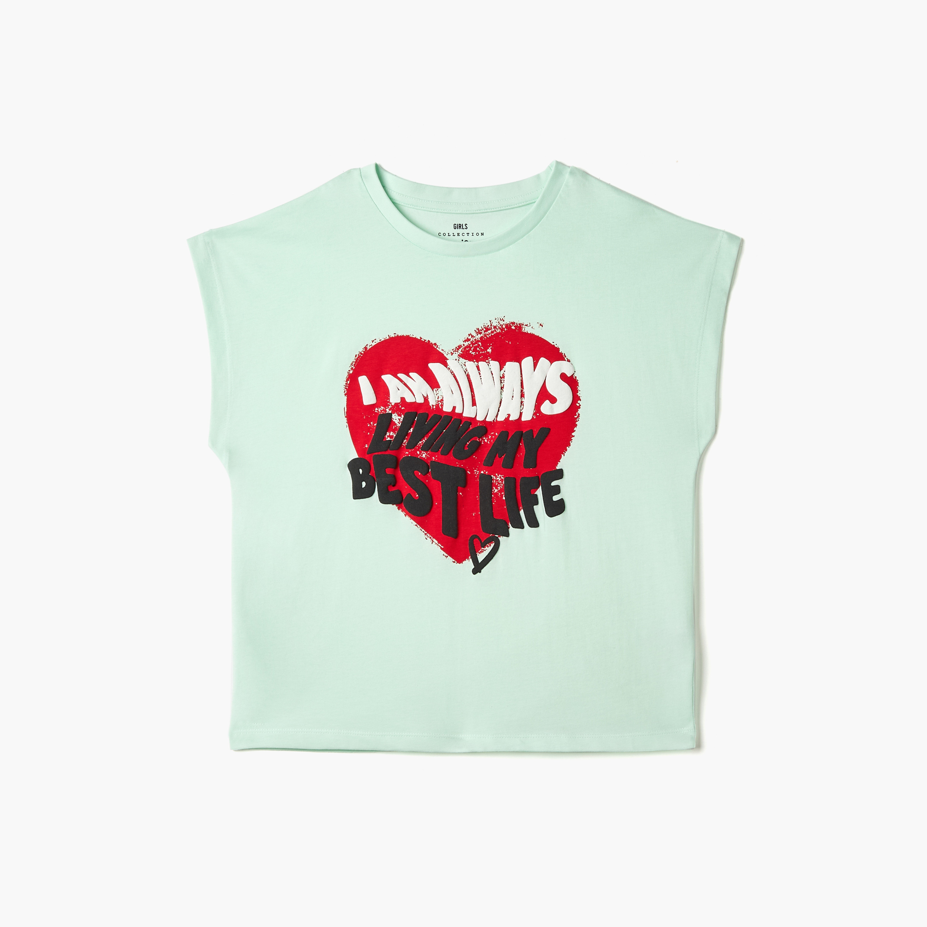 تيشيرت بدون أكمام وبطبعات جرافيك من جونيورز-girls-clothing-tshirts-image-1