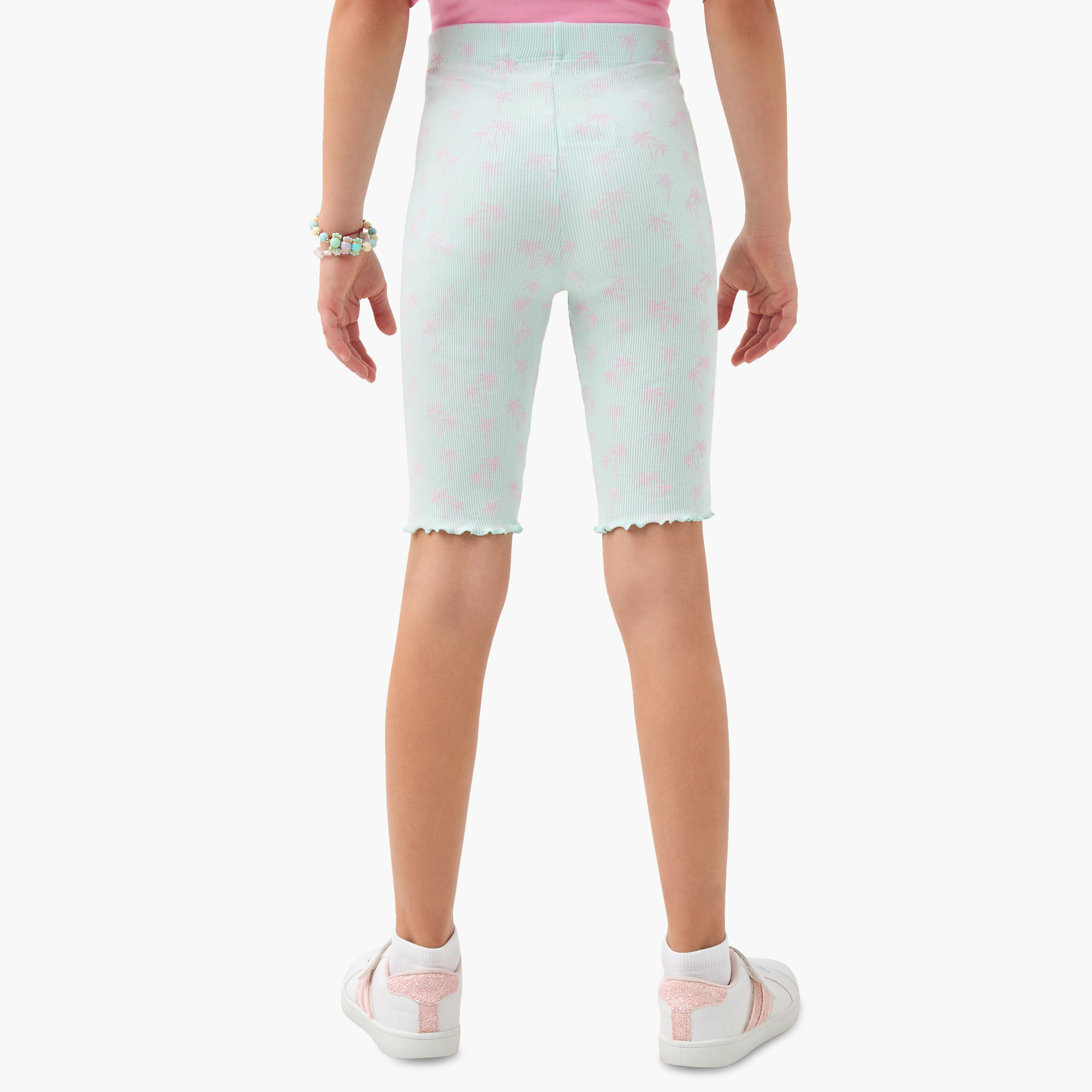 Juniors Printed Shorts with Lettuce Hem-girls-clothing-bottoms-shorts-image-3