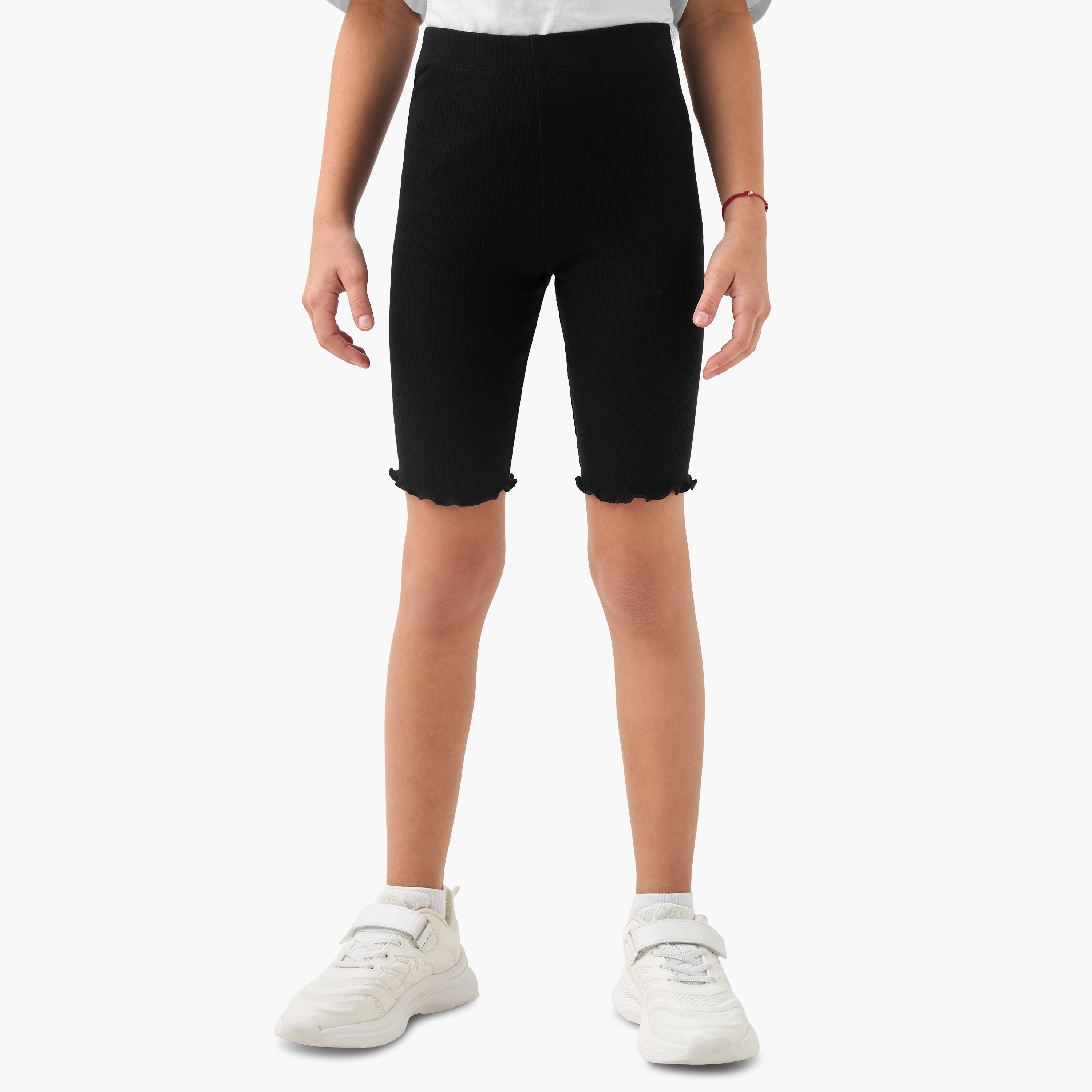 شورت مضلع بحافة خس من جونيورز-girls-clothing-bottoms-shorts-image-1