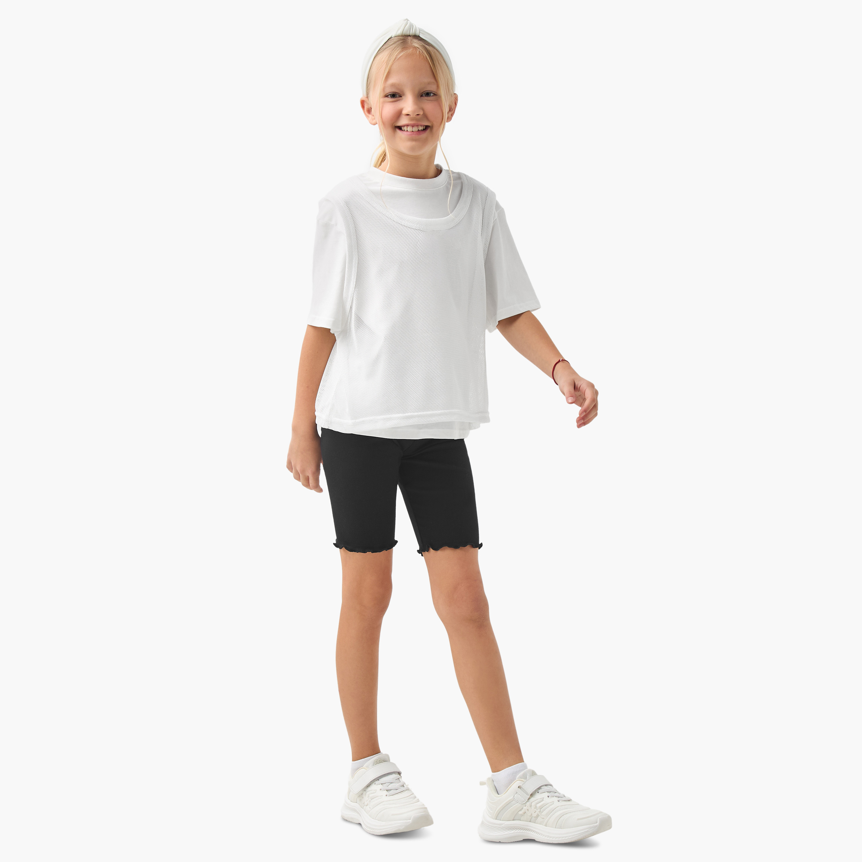 شورت مضلع بحافة خس من جونيورز-girls-clothing-bottoms-shorts-image-2