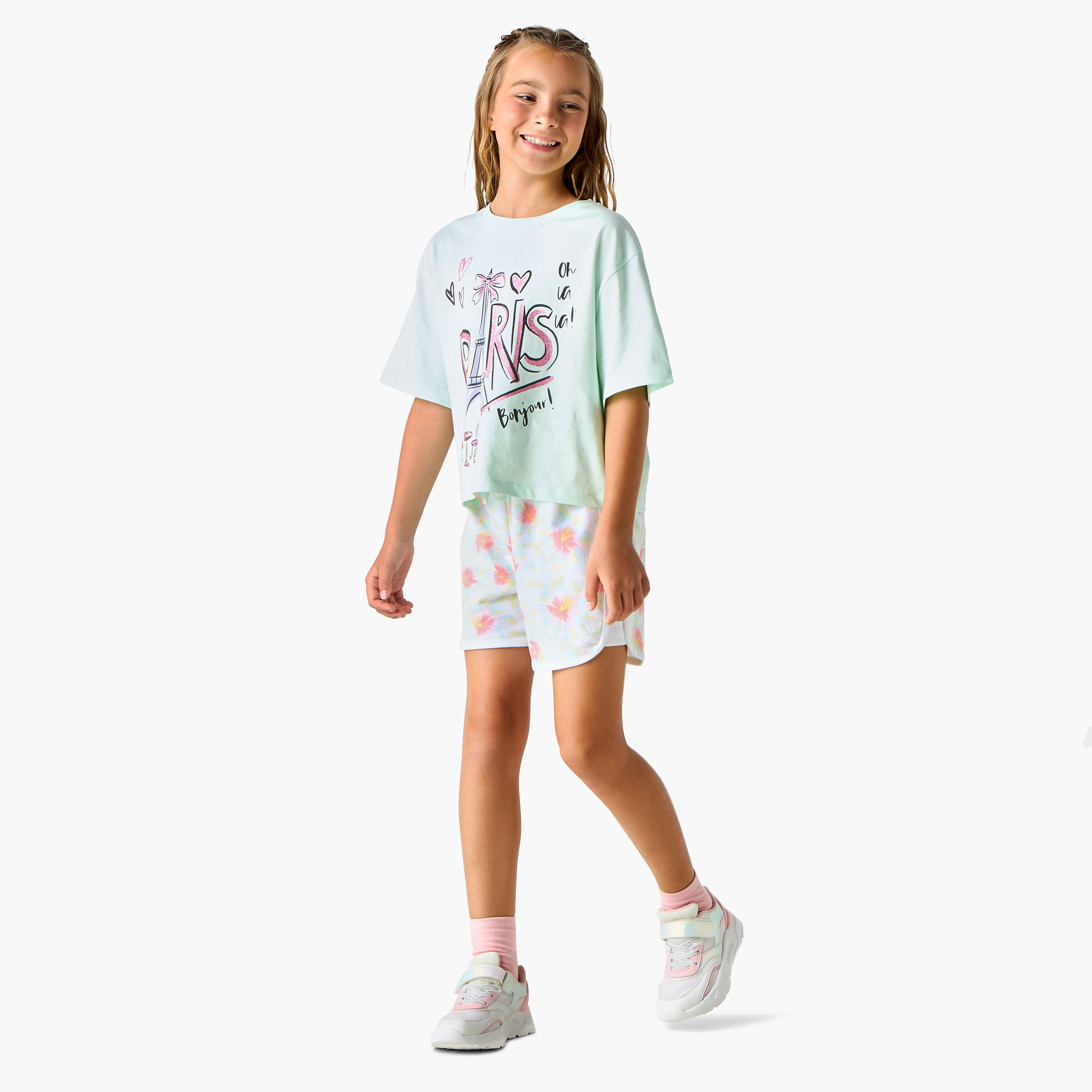 Juniors All-Over Floral Print Shorts with Drawstring Closure-girls-clothing-bottoms-shorts-image-2