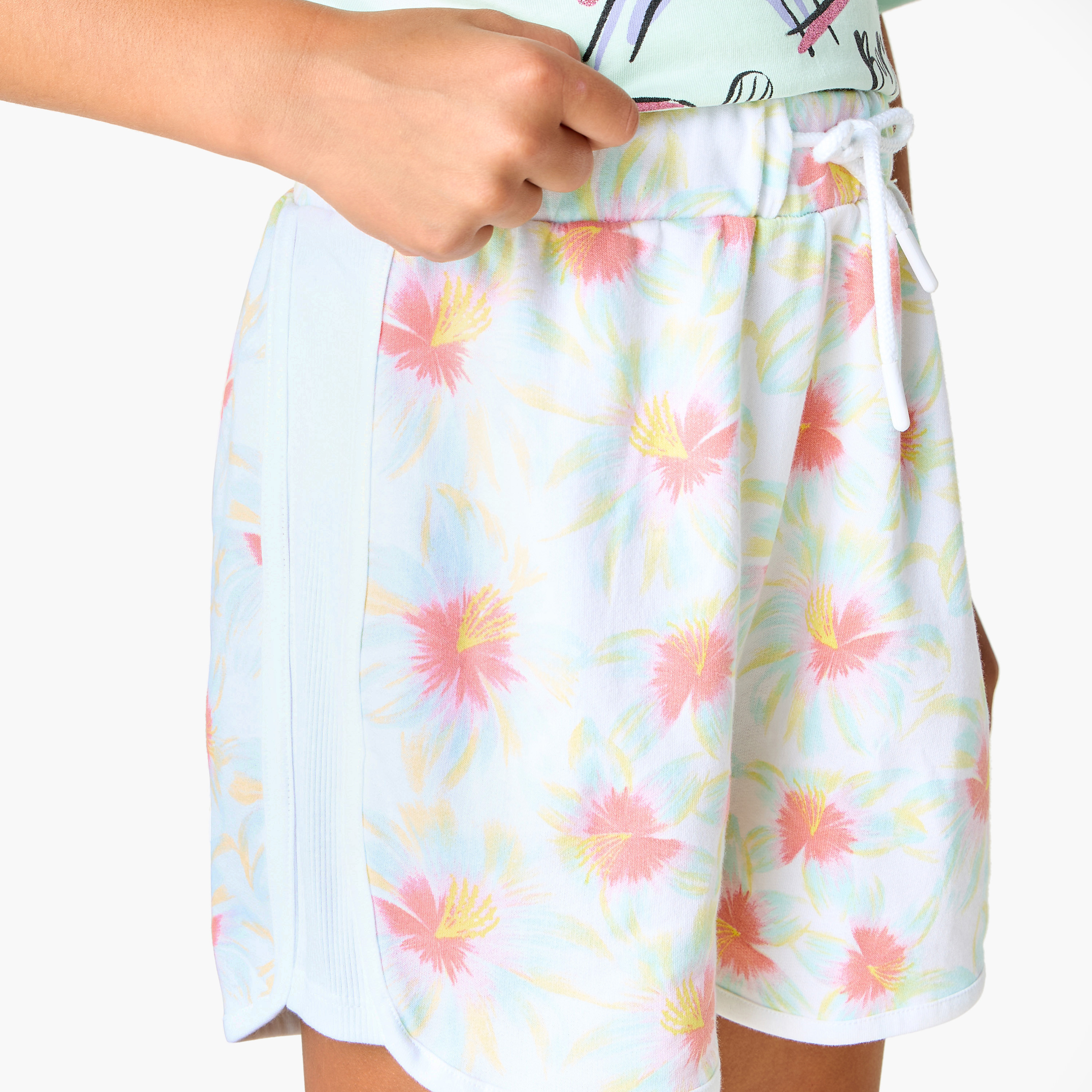 Juniors All-Over Floral Print Shorts with Drawstring Closure-girls-clothing-bottoms-shorts-image-5