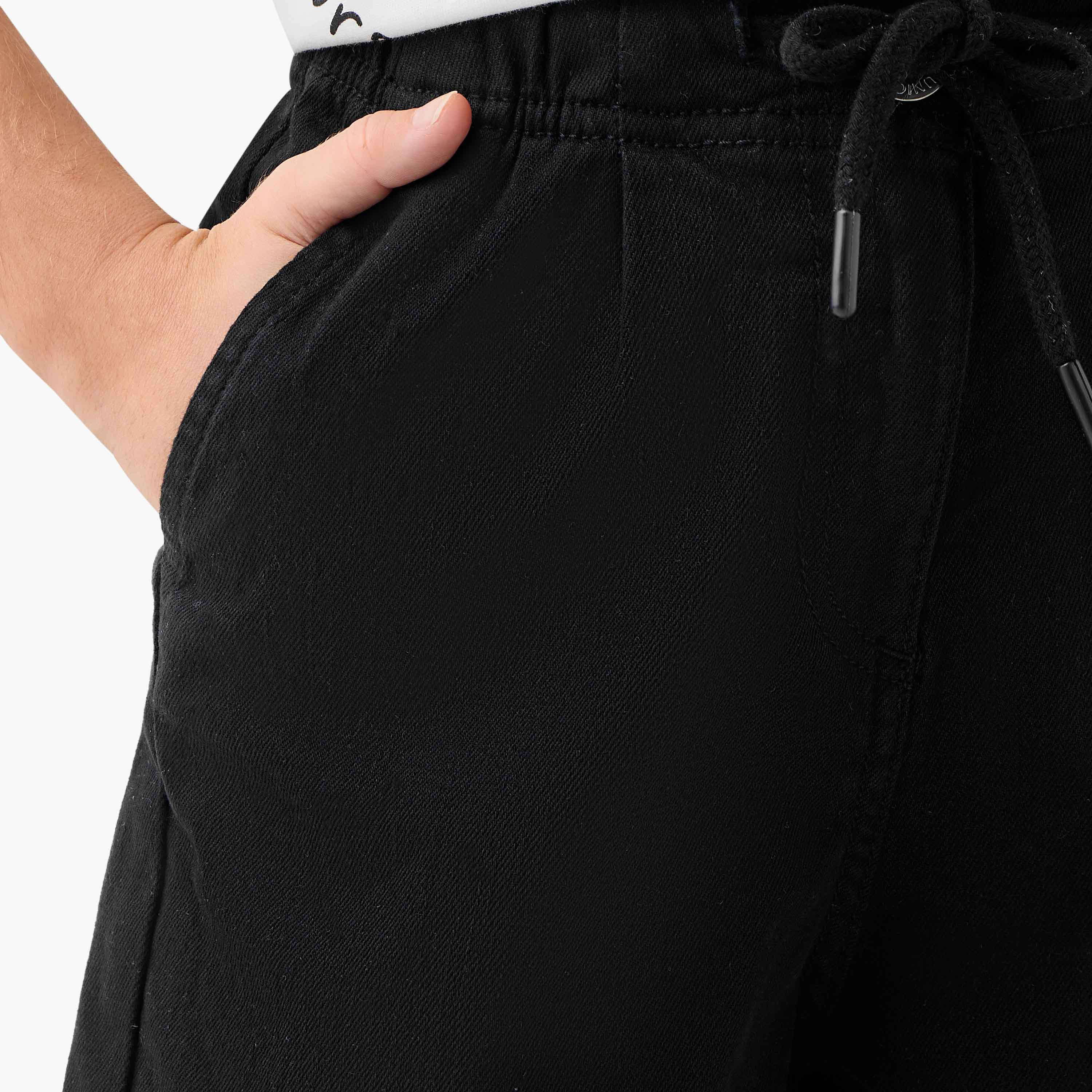 Juniors Solid Shorts with Drawstring Closure and Pockets-girls-clothing-bottoms-shorts-image-4