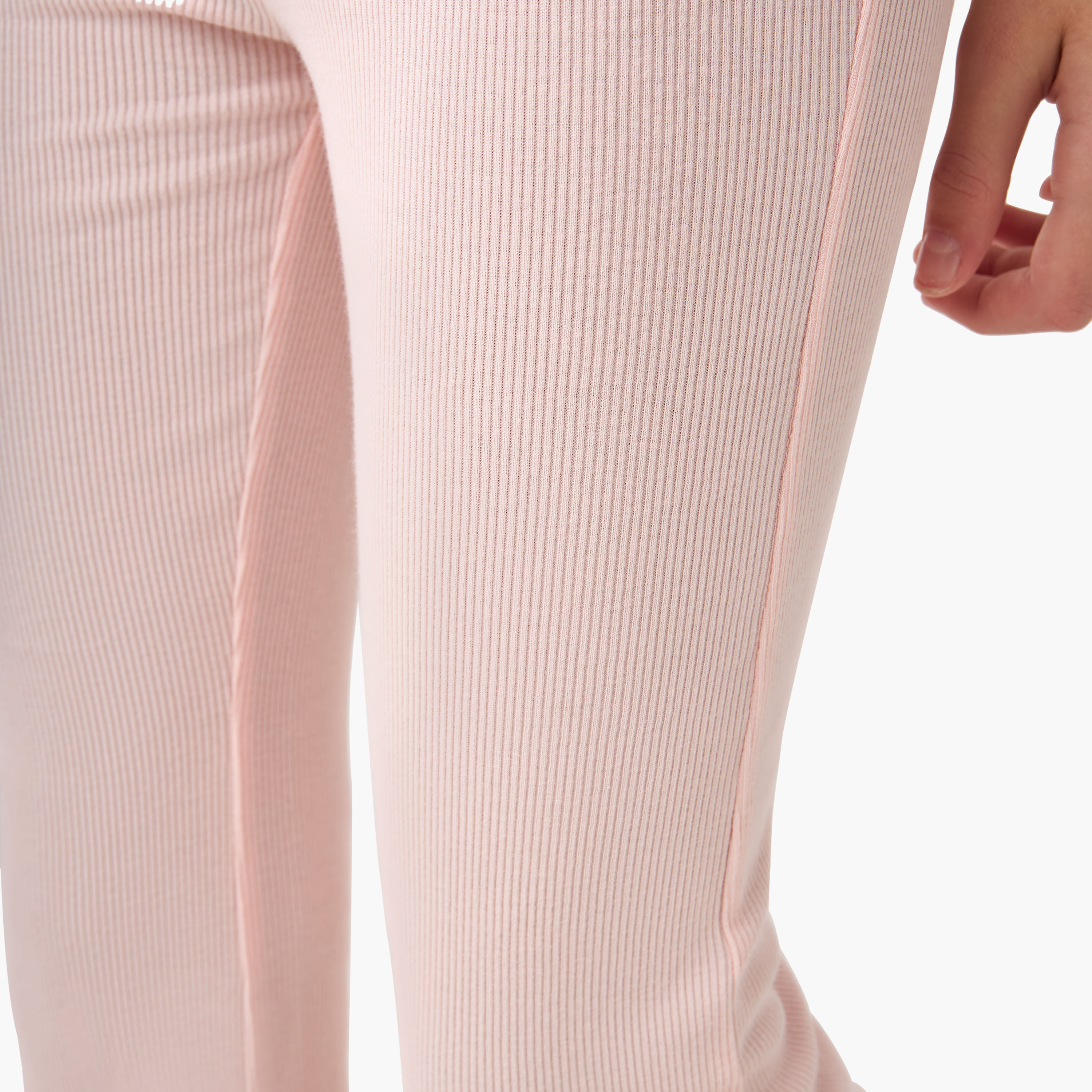 Juniors Ribbed Flared Leggings with Elasticated Waistband-girls-clothing-bottoms-leggings-image-5