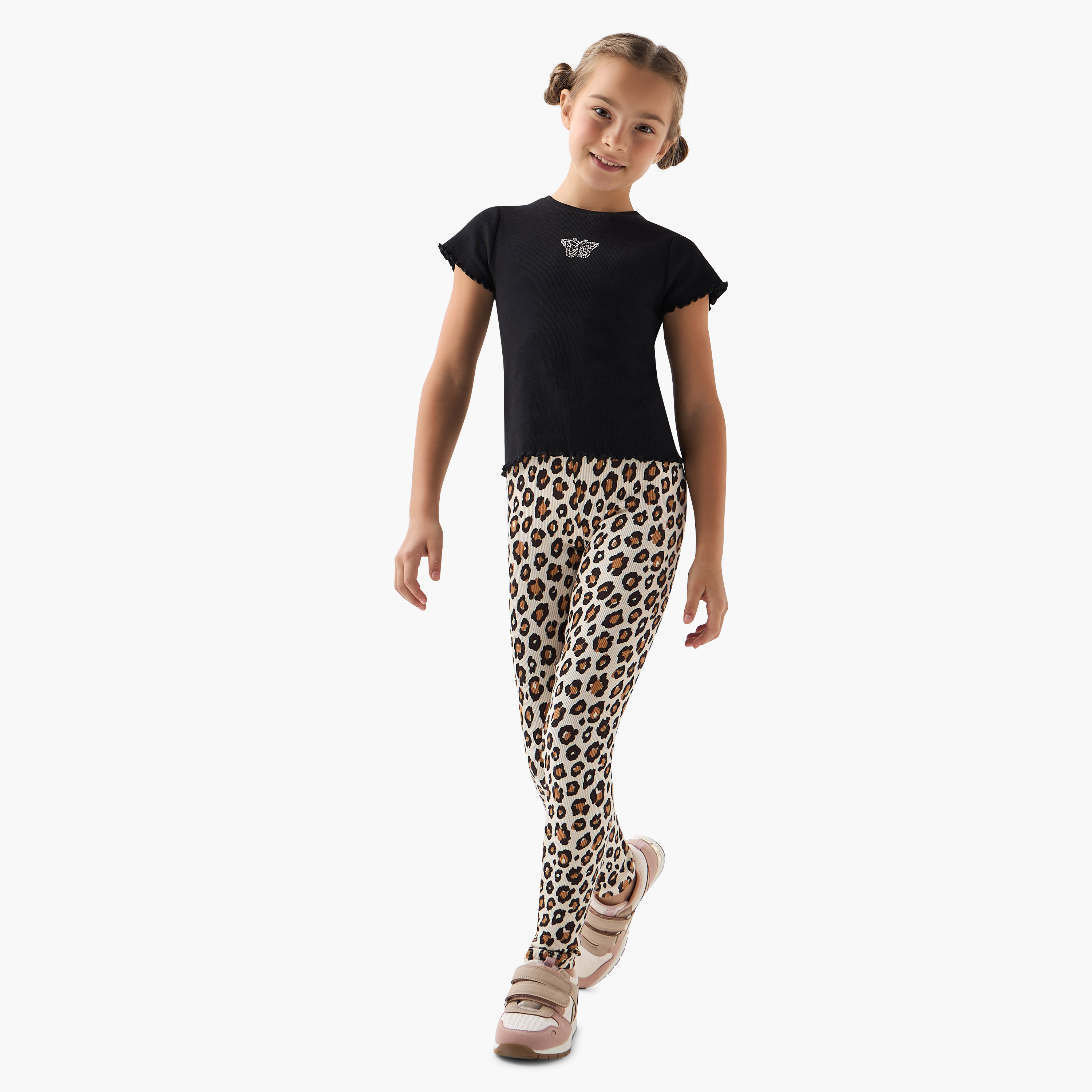 بنطلون ليقنز بخصر مطاطي وطبعات حيوانات من جونيورز-girls-clothing-bottoms-leggings-image-3