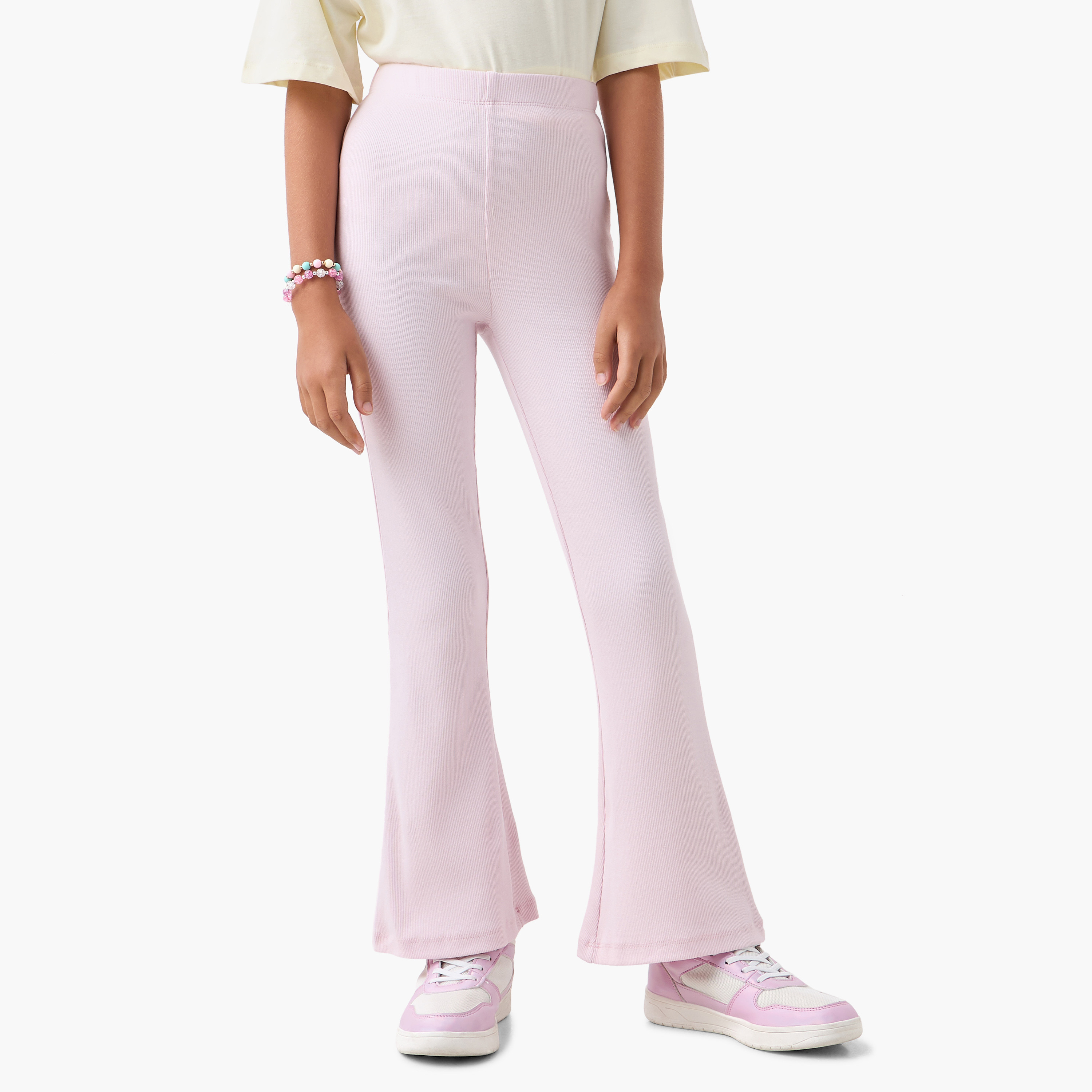 Juniors Ribbed Flared Leggings-girls-clothing-bottoms-leggings-image-1