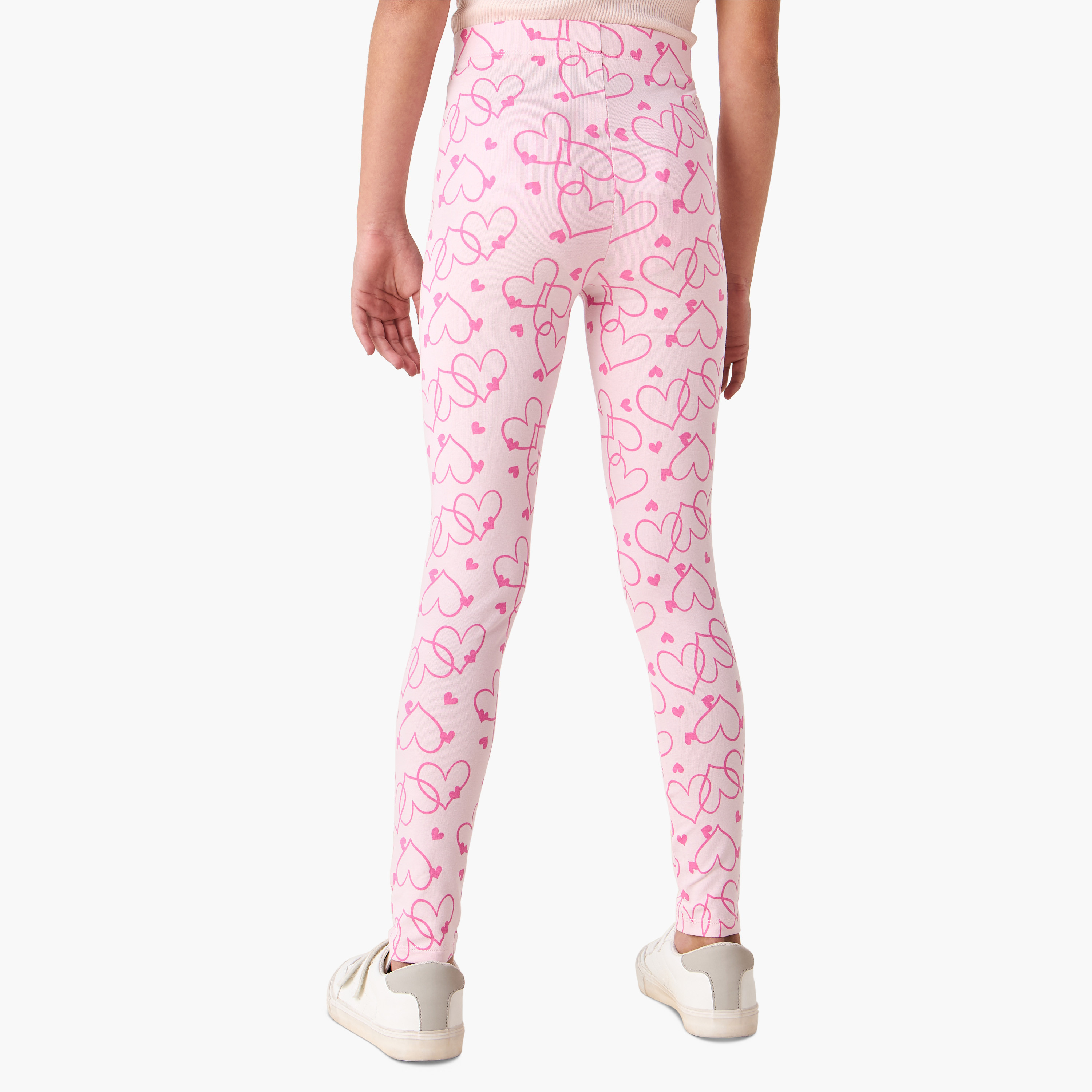 بنطلون ليقنز بطبعات قلب من جونيورز-girls-clothing-bottoms-leggings-image-2