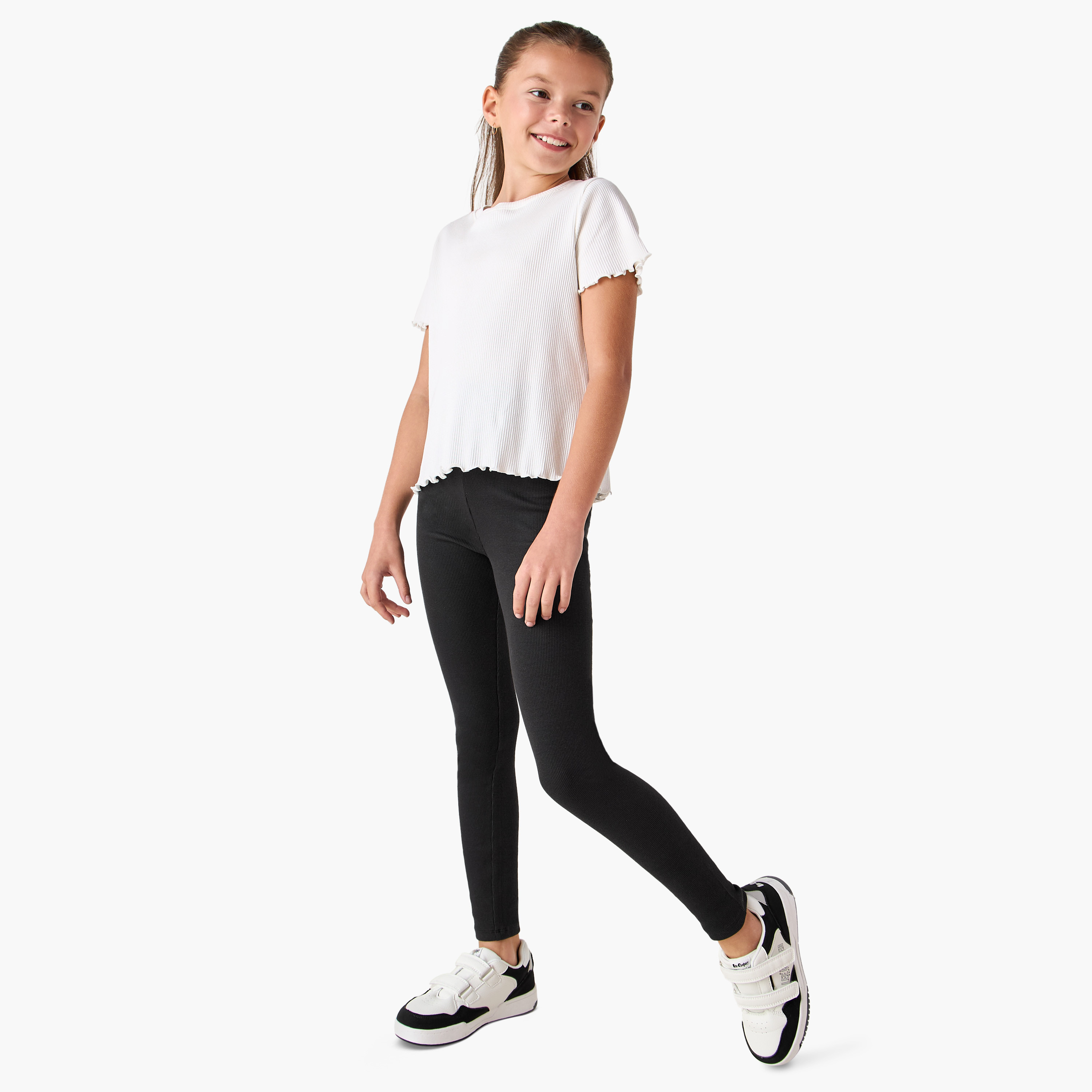 بنطلون ليقنز مضلع من جونيورز-girls-clothing-bottoms-leggings-image-2