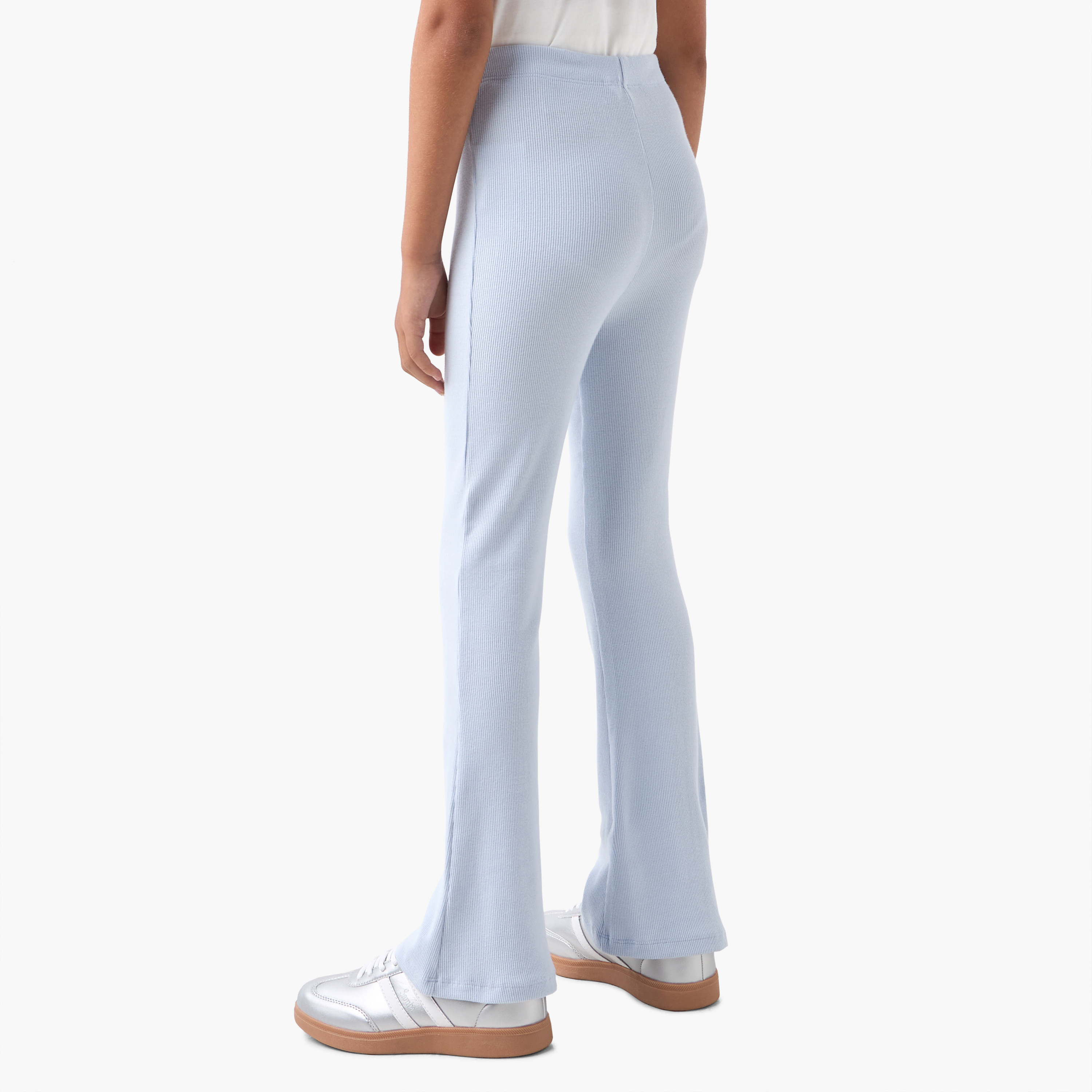 Juniors Ribbed Leggings with Elasticated Waistband-girls-clothing-bottoms-leggings-image-3