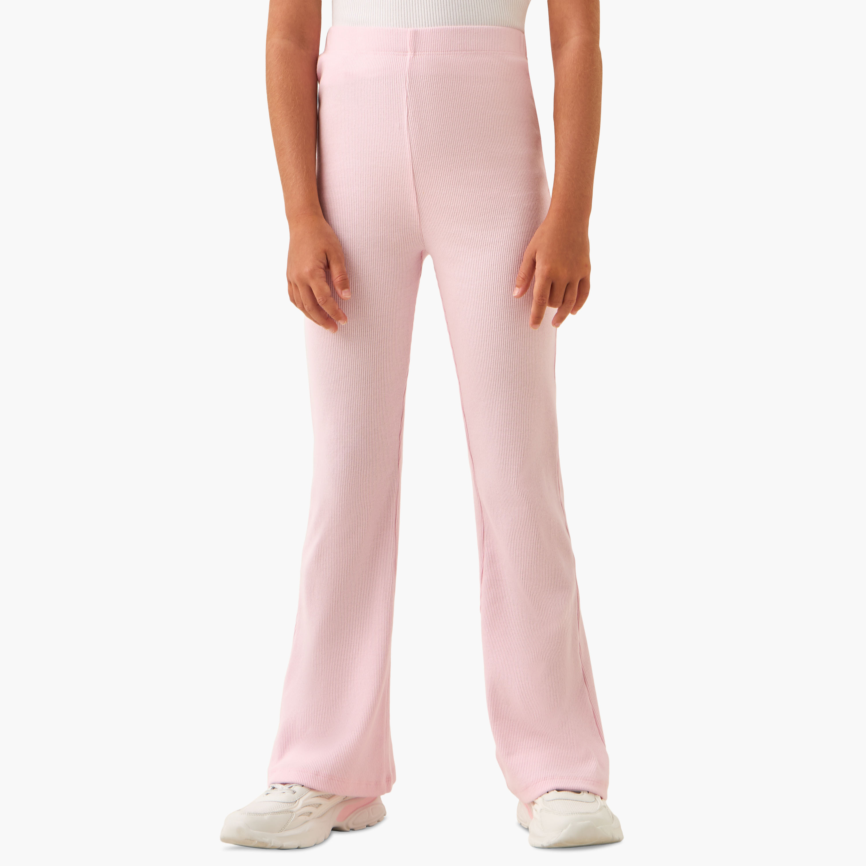 Juniors Ribbed Flared Leggings-girls-clothing-bottoms-leggings-image-1