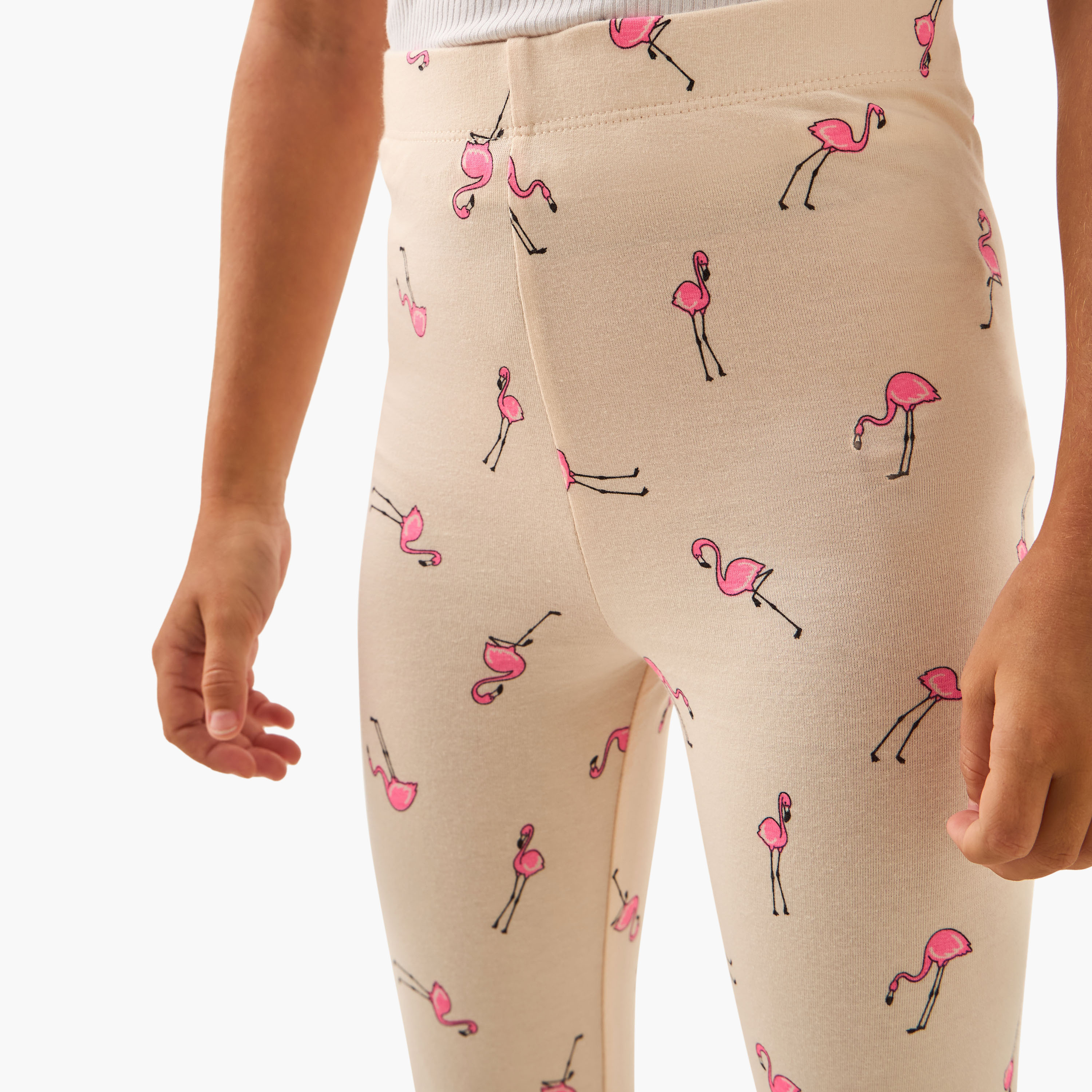 بنطلون ليقنز بخصر مطاطي وطبعات فلامنجو من جونيورز-girls-clothing-bottoms-leggings-image-2