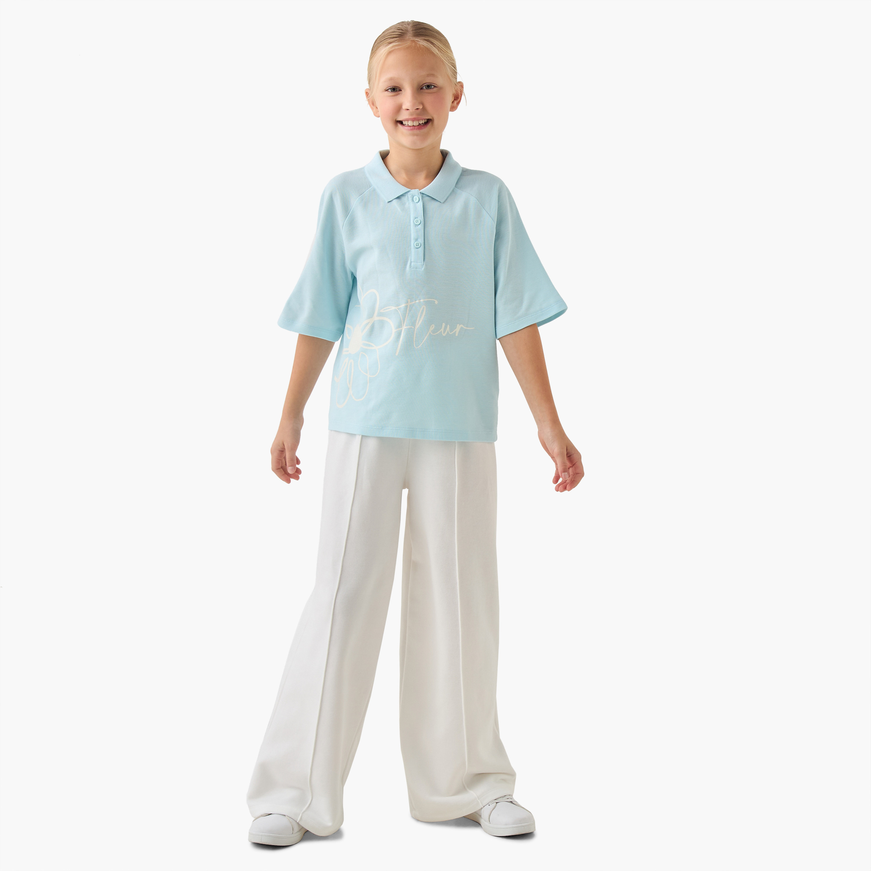 Juniors Solid Wide Leg Pants with Drawstring Closure-girls-clothing-bottoms-trousers-image-2