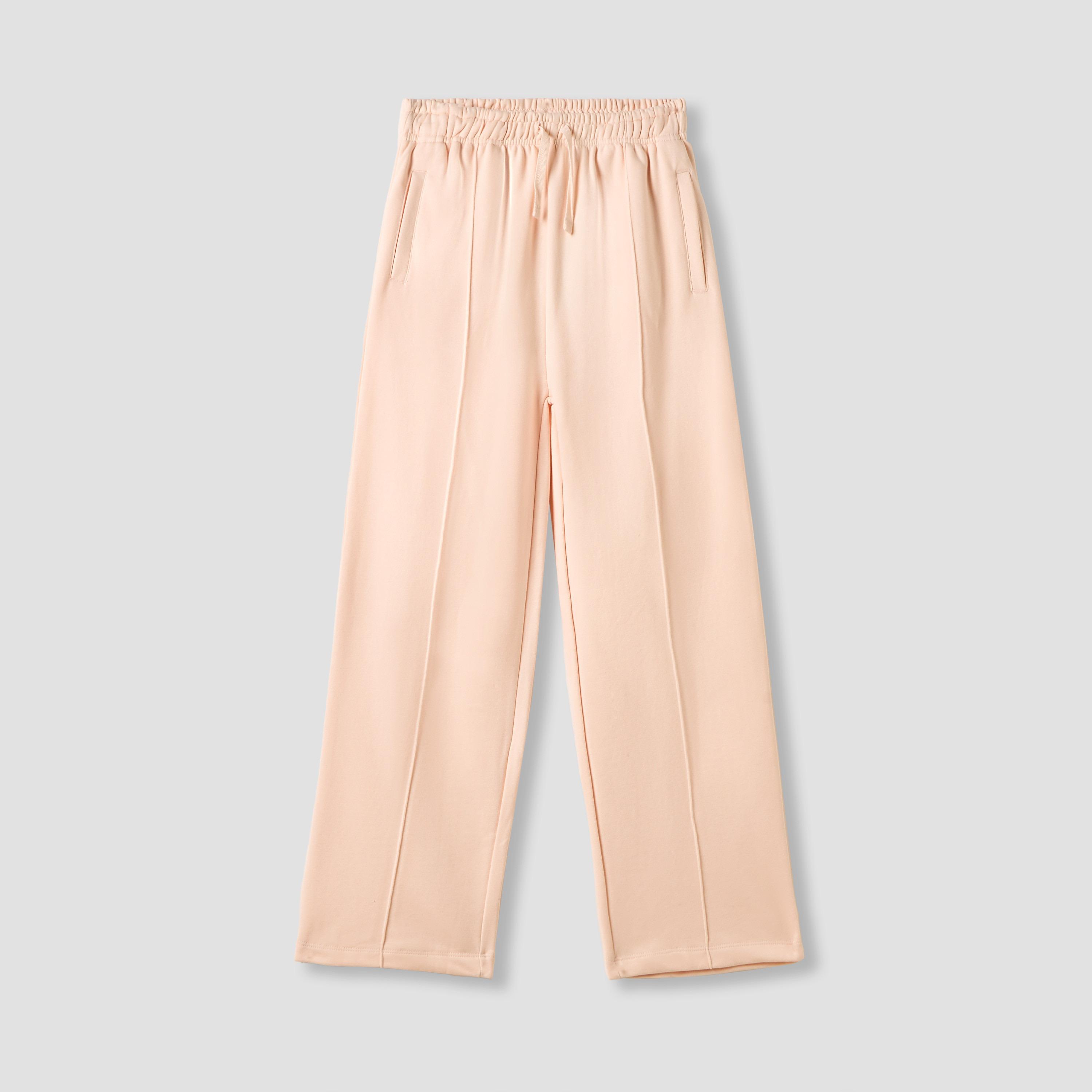 Juniors Solid Wide Leg Track Pants with Drawstring Closure-girls-clothing-bottoms-joggersandtrackpants-image-1