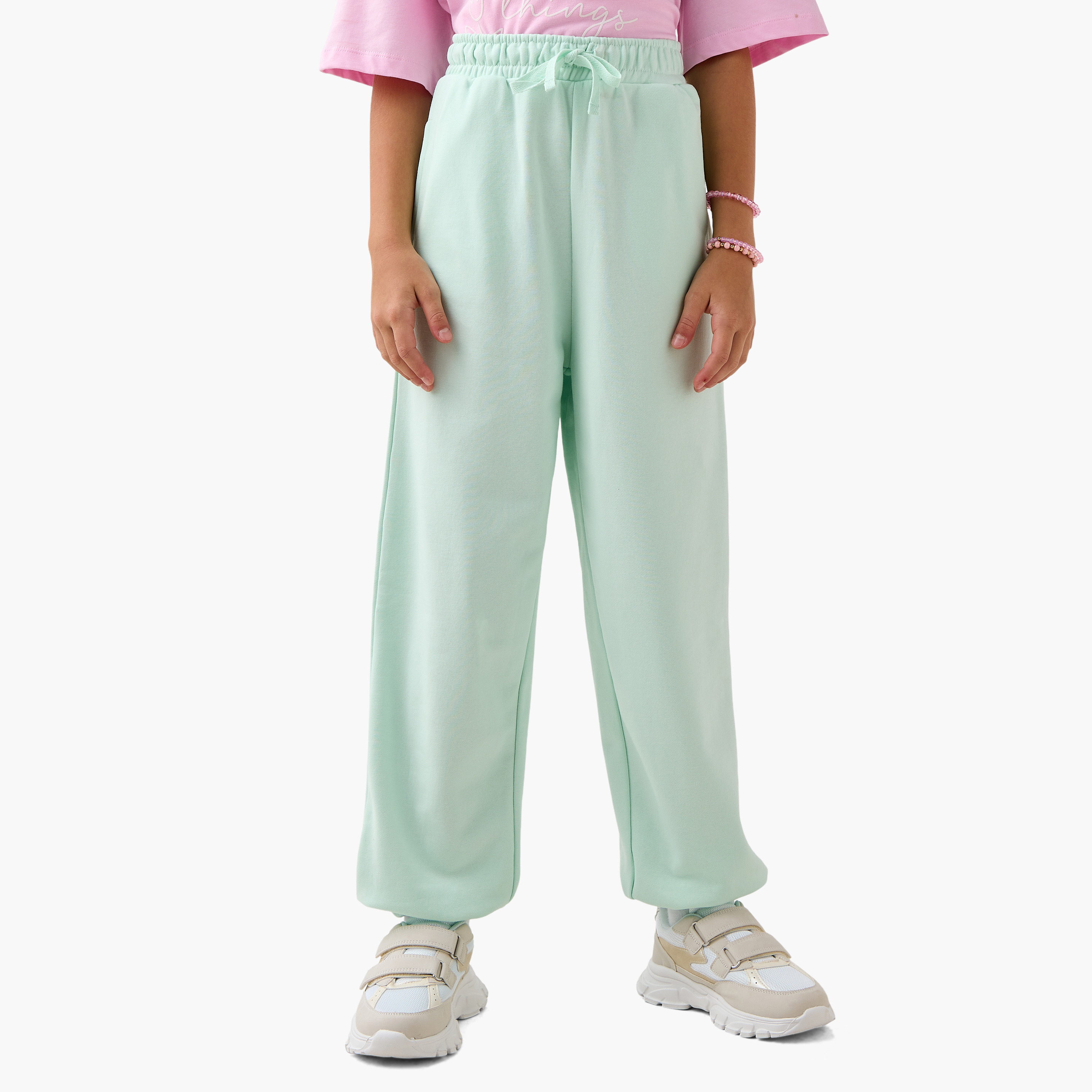 Juniors Solid Joggers with Pockets and Drawstring Closure-girls-clothing-bottoms-joggersandtrackpants-image-1