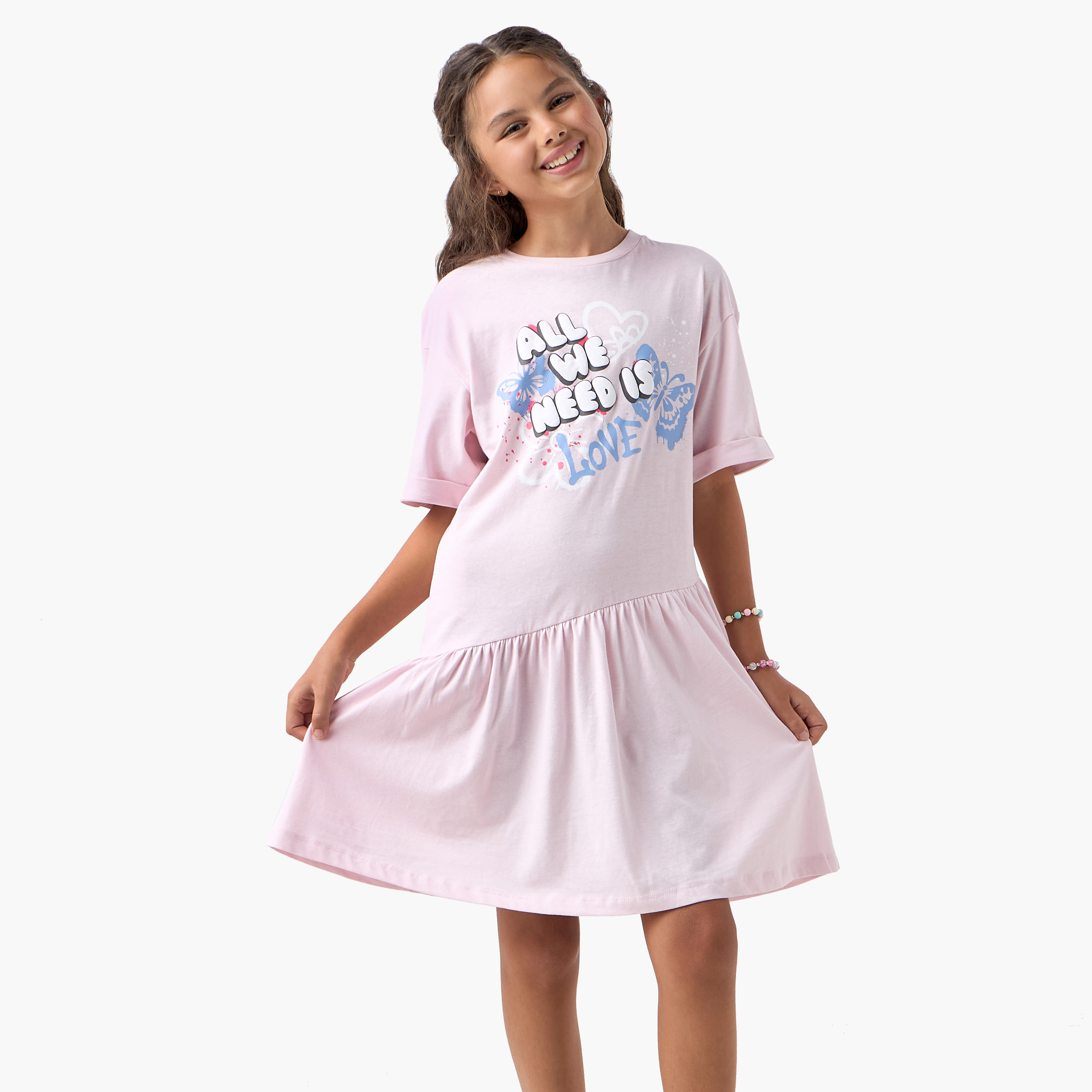 فستان بأكمام منسدلة وطبعات زهرية من جونيورز-girls-clothing-dressesandjumpsuits-image-2