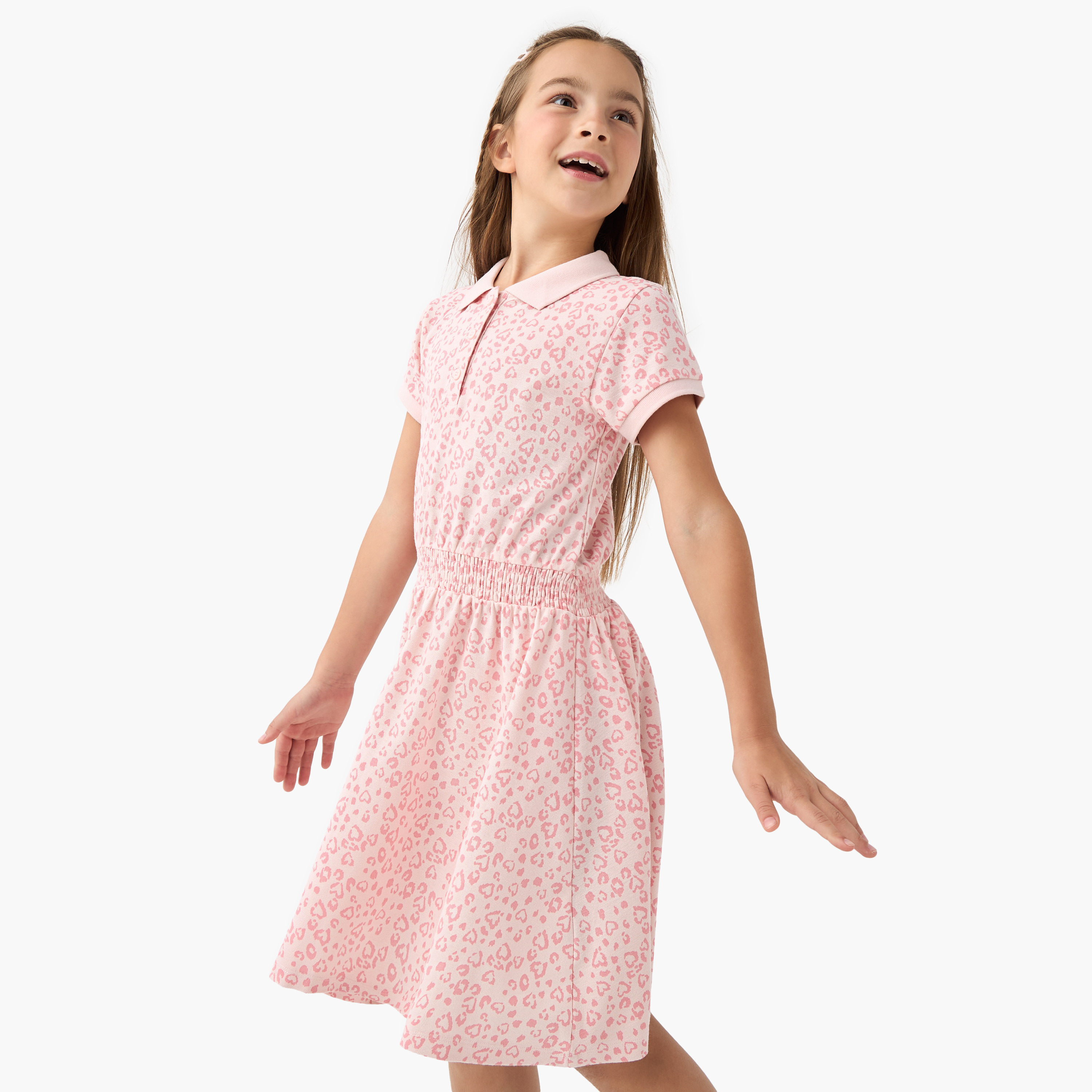 فستان بولو بأكمام قصيرة وطبعات من جونيورز-girls-clothing-dressesandjumpsuits-image-1