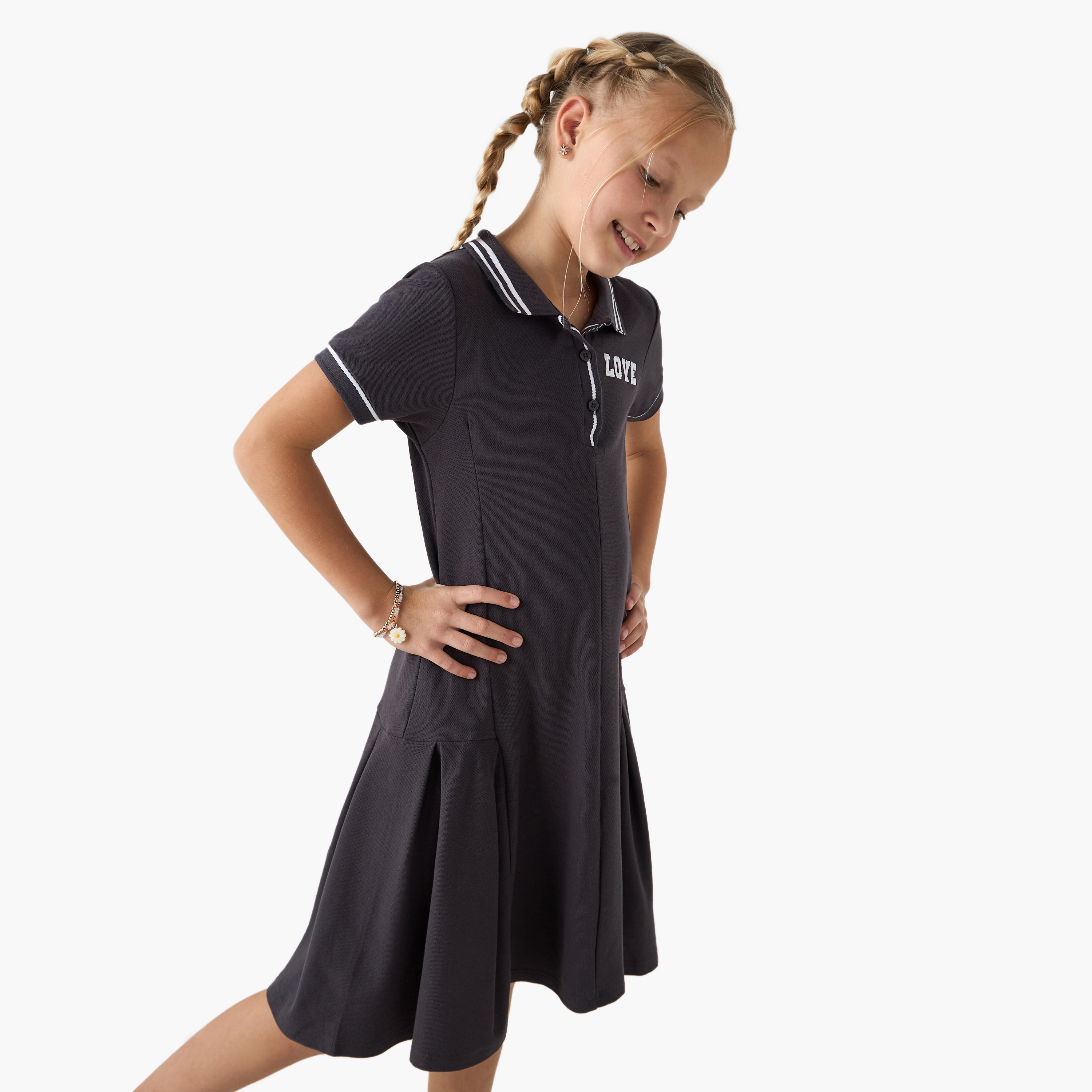 Juniors Love Embroidered Polo Dress with Short Sleeves-girls-clothing-dressesandjumpsuits-image-2