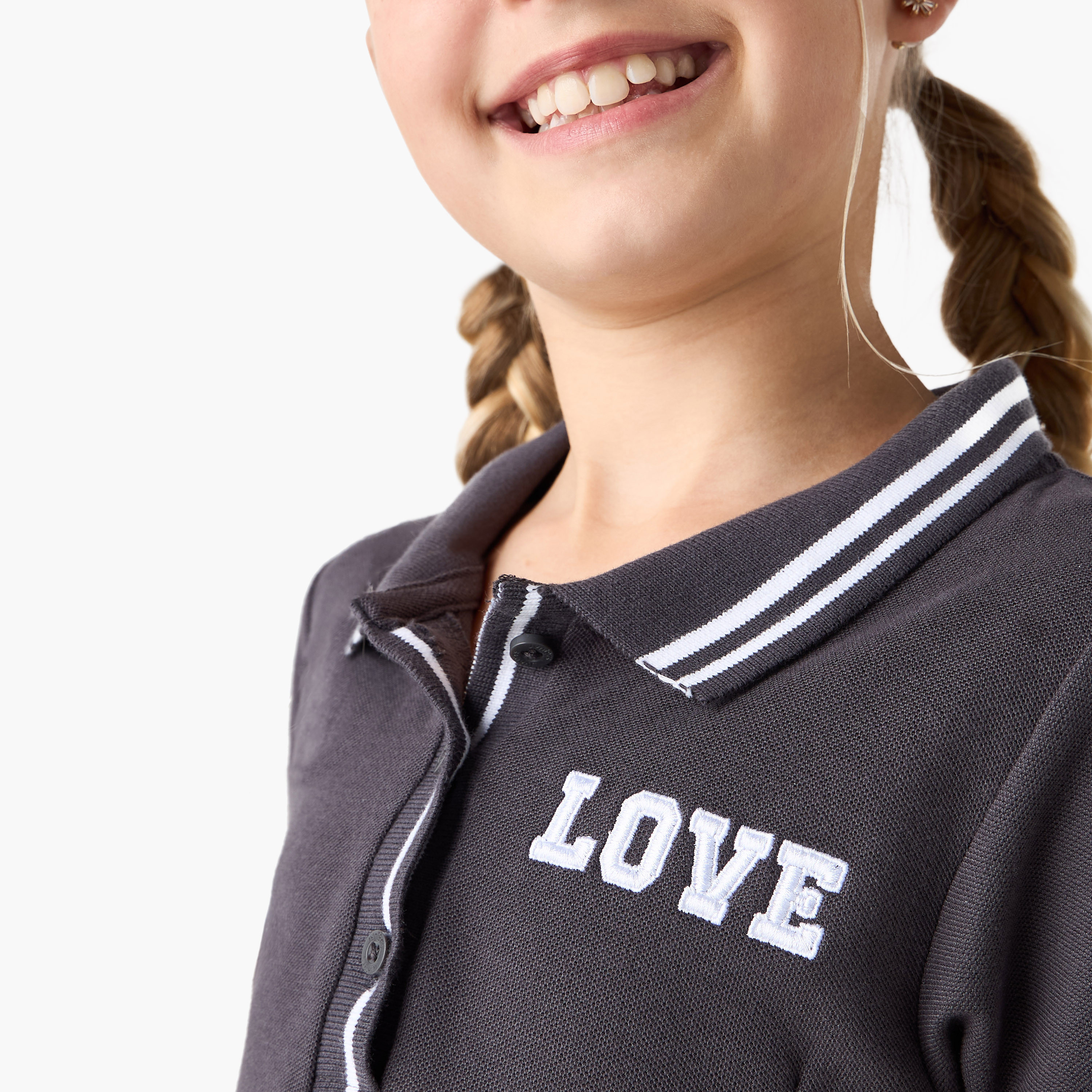 Juniors Love Embroidered Polo Dress with Short Sleeves-girls-clothing-dressesandjumpsuits-image-4