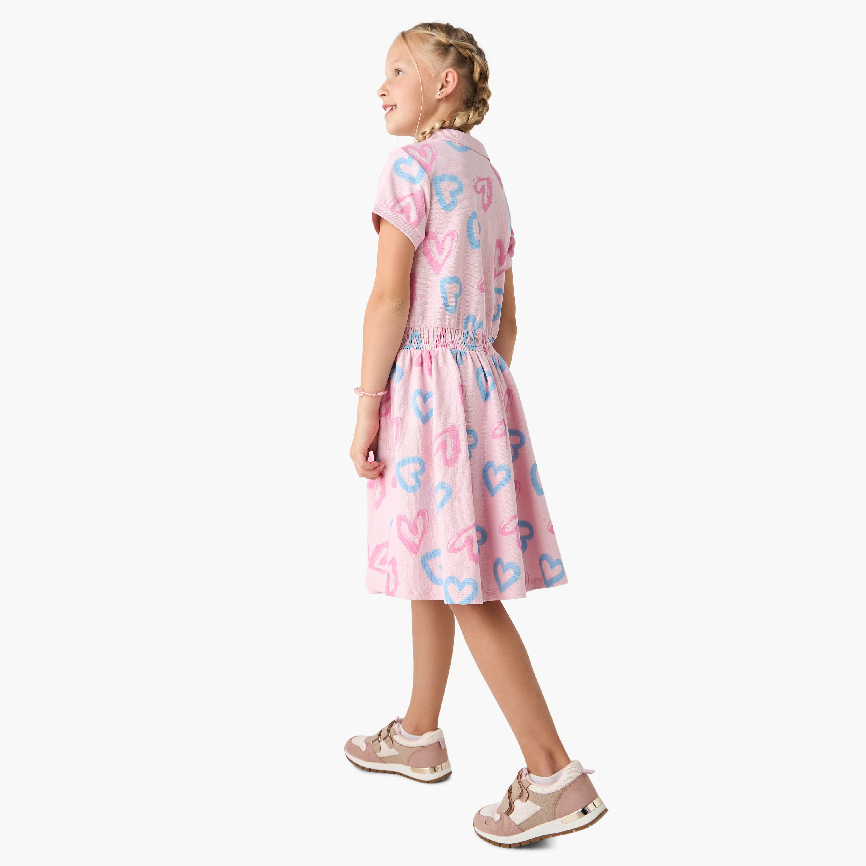 Juniors Printed Polo Dress with Short Sleeves-girls-clothing-dressesandjumpsuits-image-3