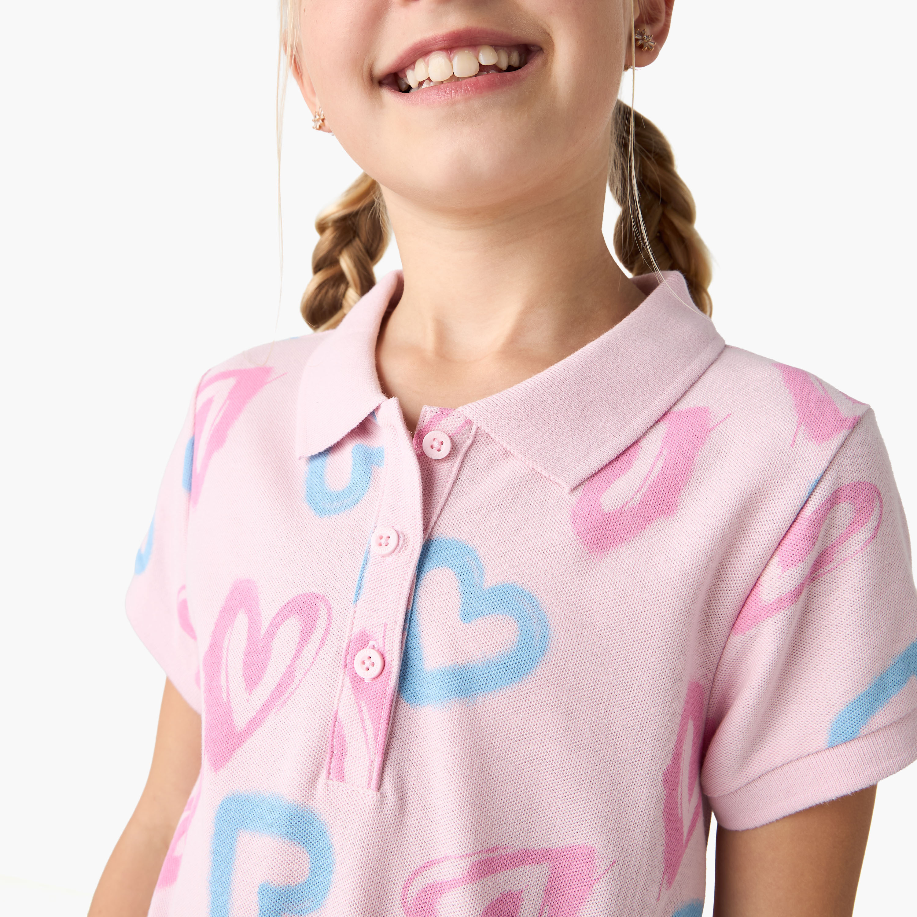 Juniors Printed Polo Dress with Short Sleeves-girls-clothing-dressesandjumpsuits-image-4