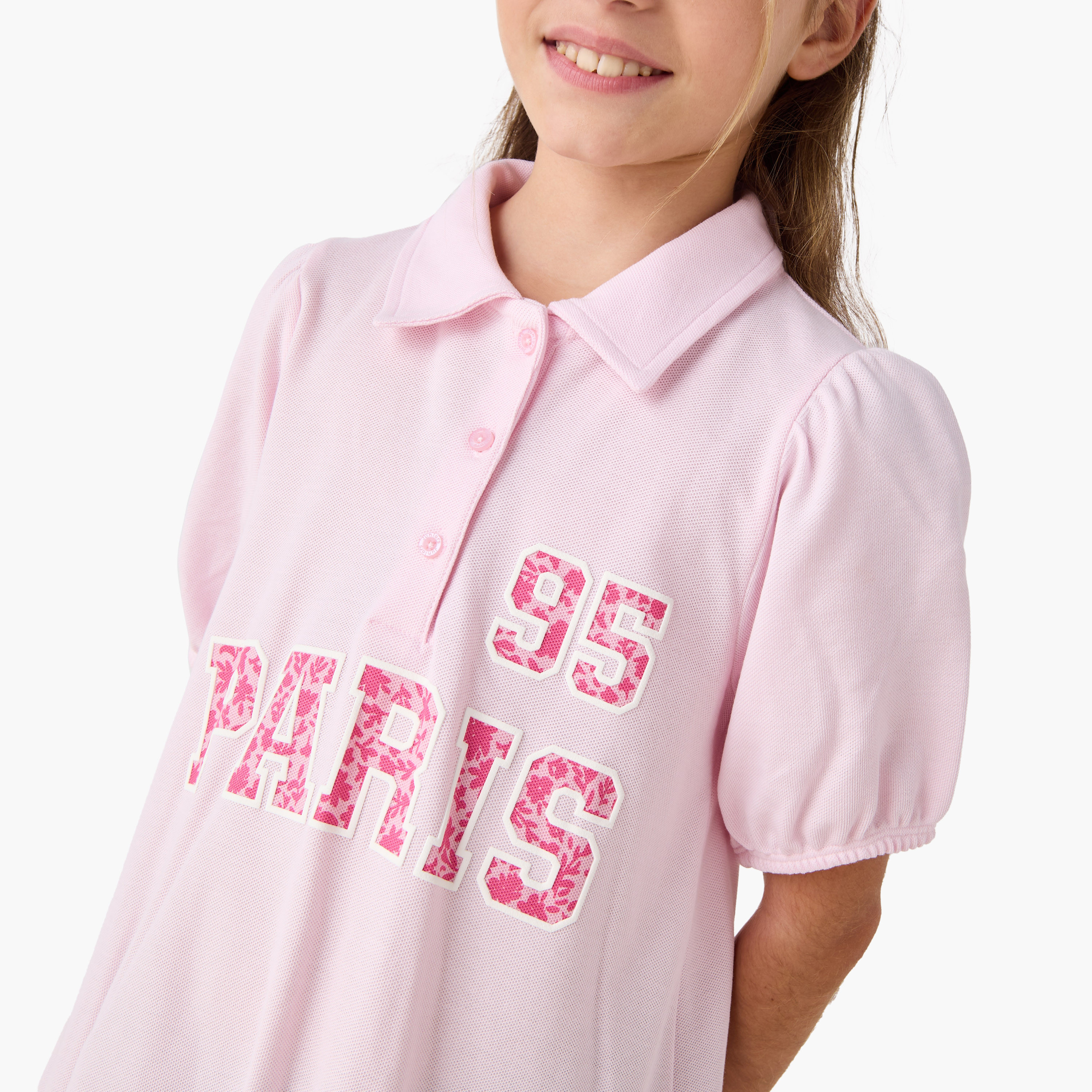Juniors Printed Polo Dress with Short Sleeves-girls-clothing-dressesandjumpsuits-image-4