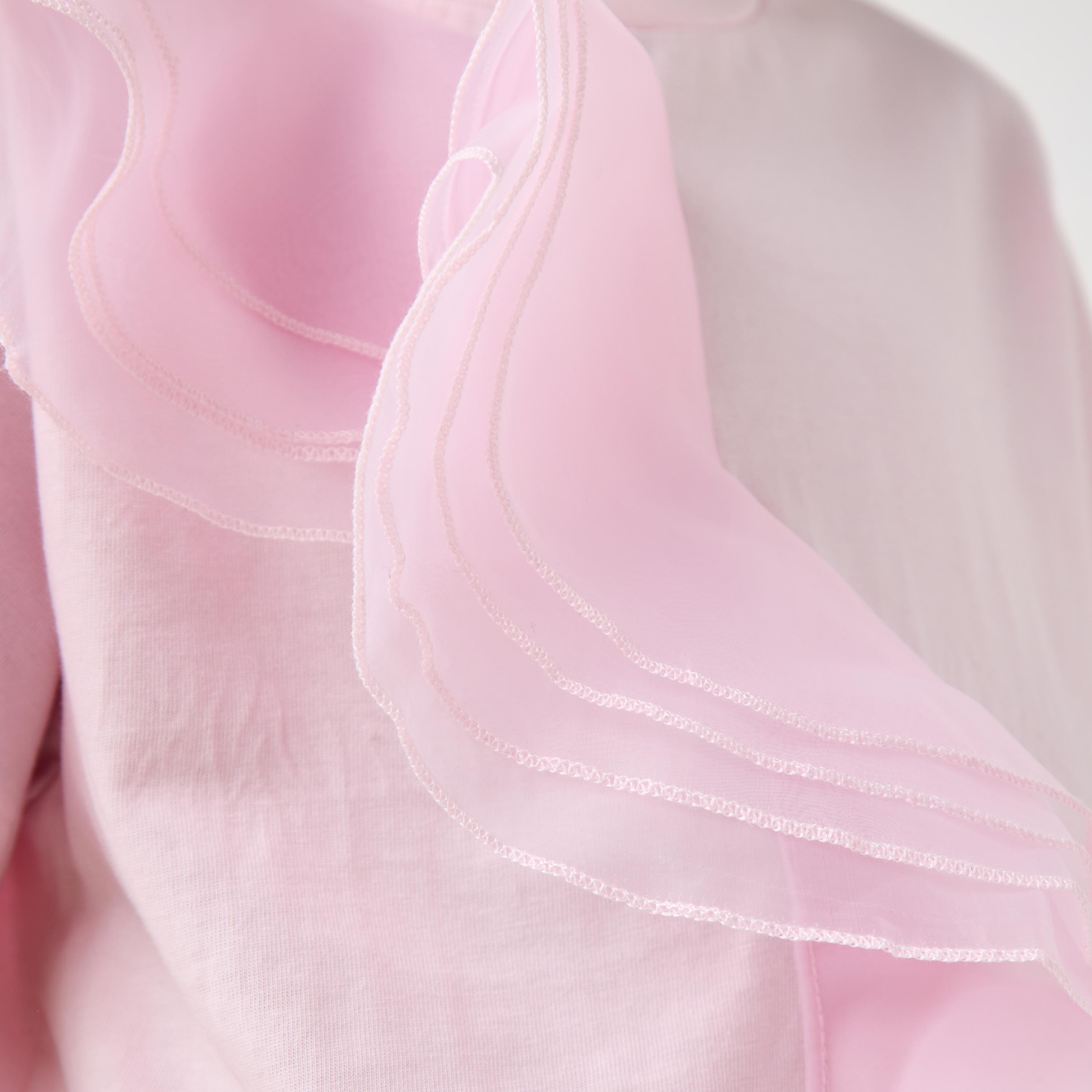 تيشيرت سادة بكشكش وأكمام قصيرة من جونيورز-girls-clothing-tshirts-image-5