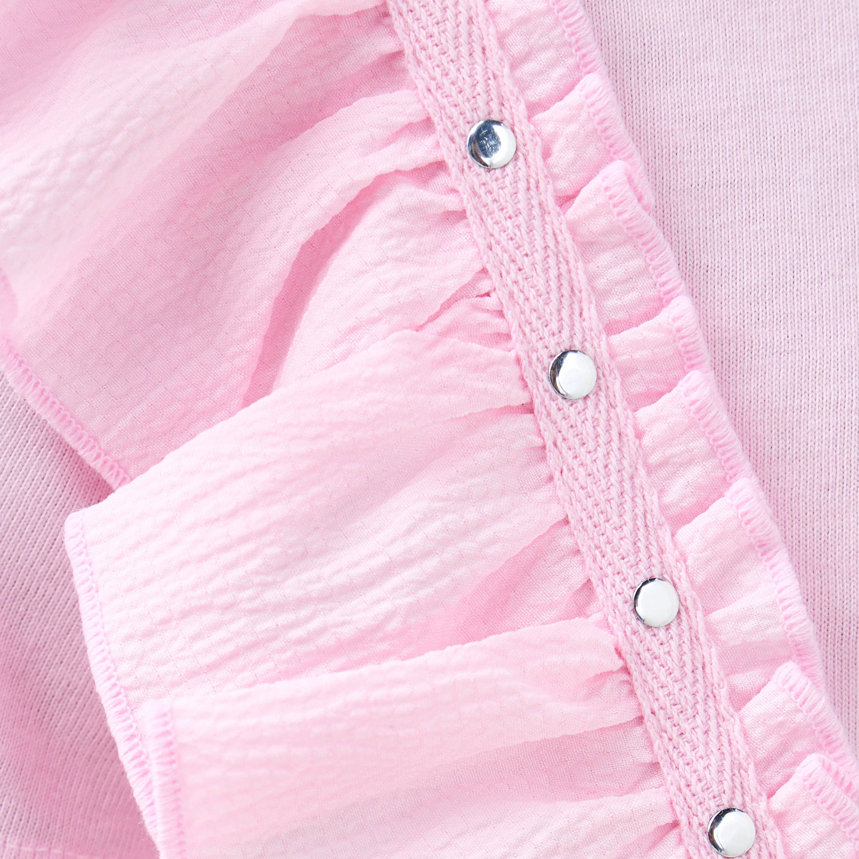 Juniors Solid T-shirt with Side Tulle Detail-girls-clothing-tshirts-image-5