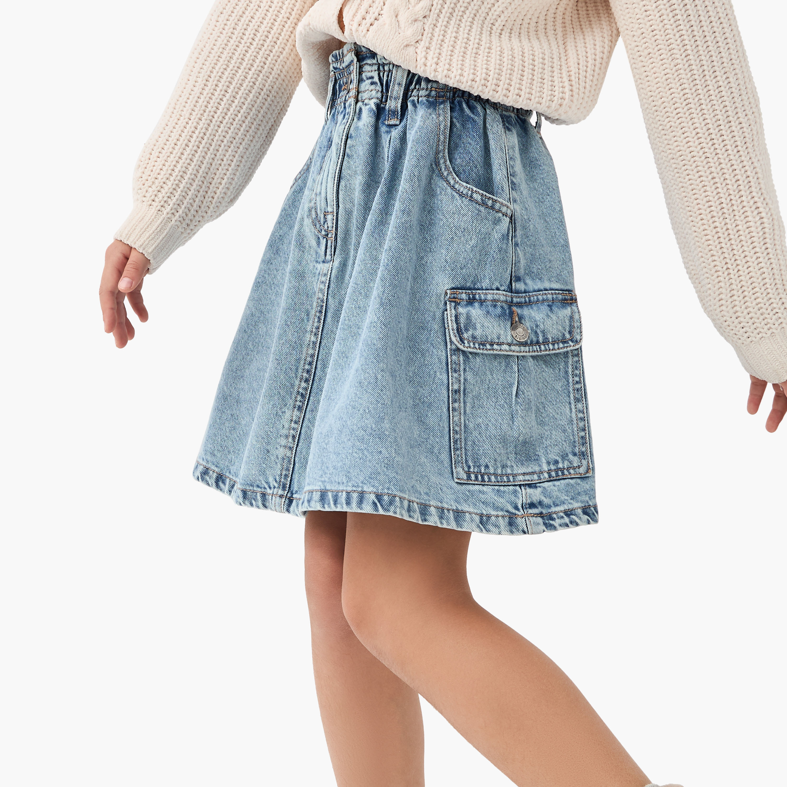 Juniors Denim Skirt with Pockets and Button Closure-girls-clothing-bottoms-skirts-image-1