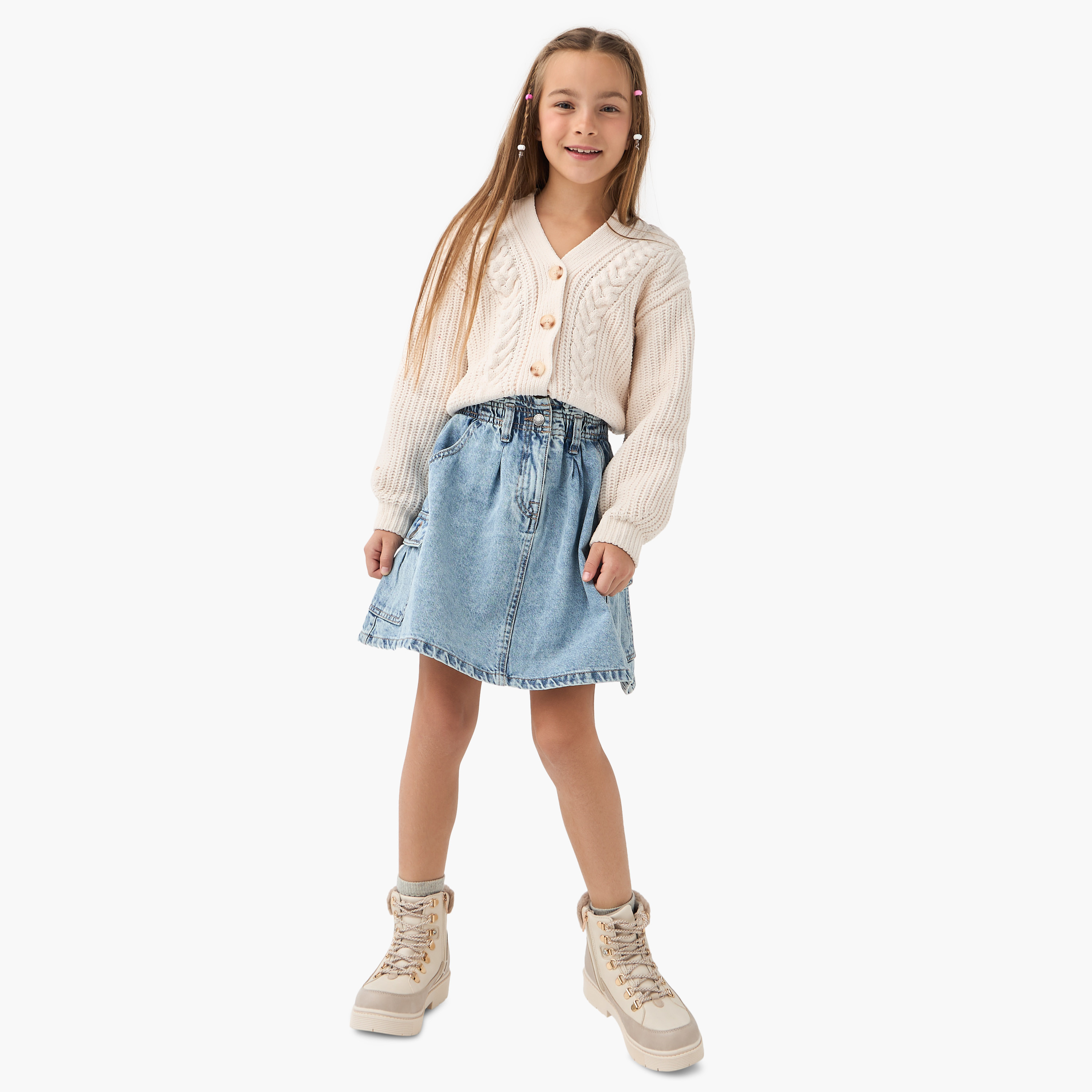 Juniors Denim Skirt with Pockets and Button Closure-girls-clothing-bottoms-skirts-image-2