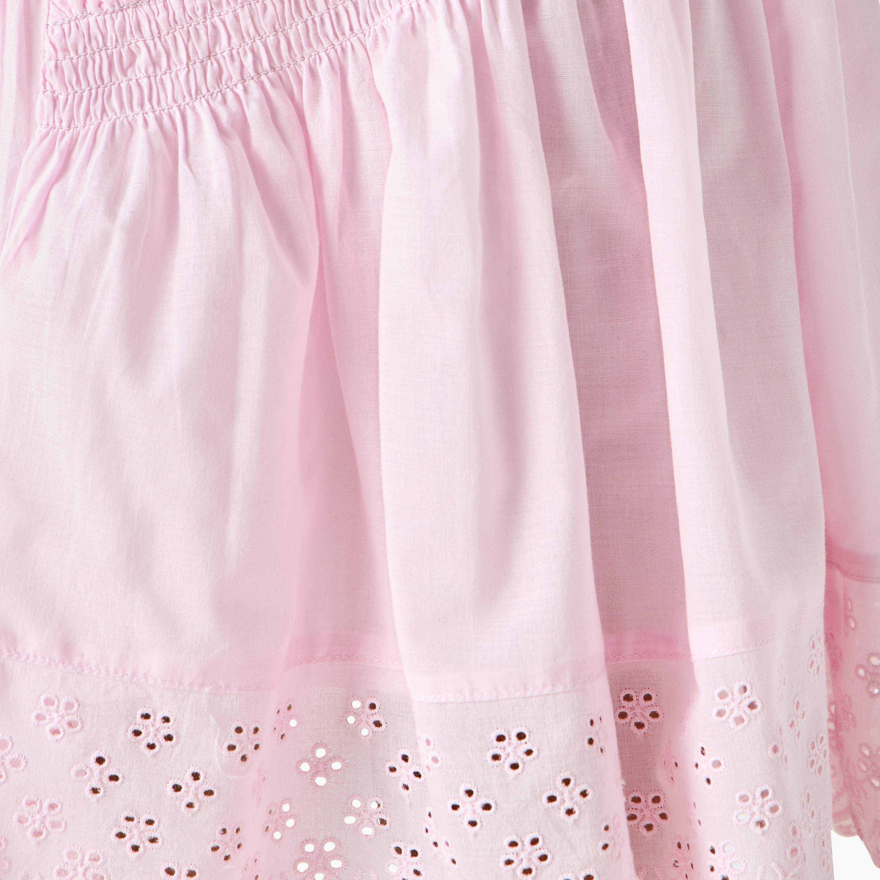 Juniors Schiffli Detail A-Line Skirt with Elasticated Waistband-girls-clothing-bottoms-skirts-image-5