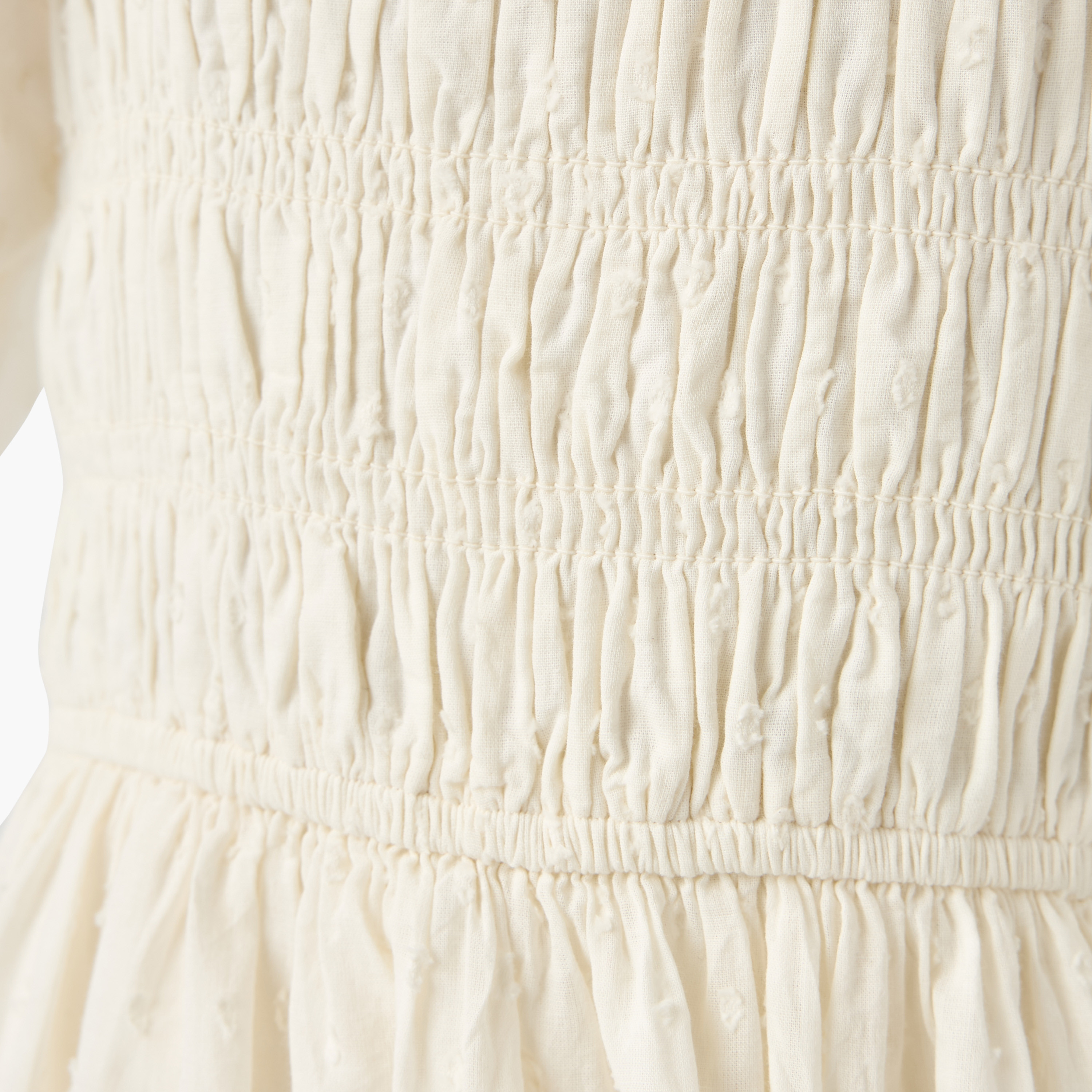 Juniors Embroidered Square Neck Dress with Flared Sleeves-girls-clothing-dressesandjumpsuits-image-5