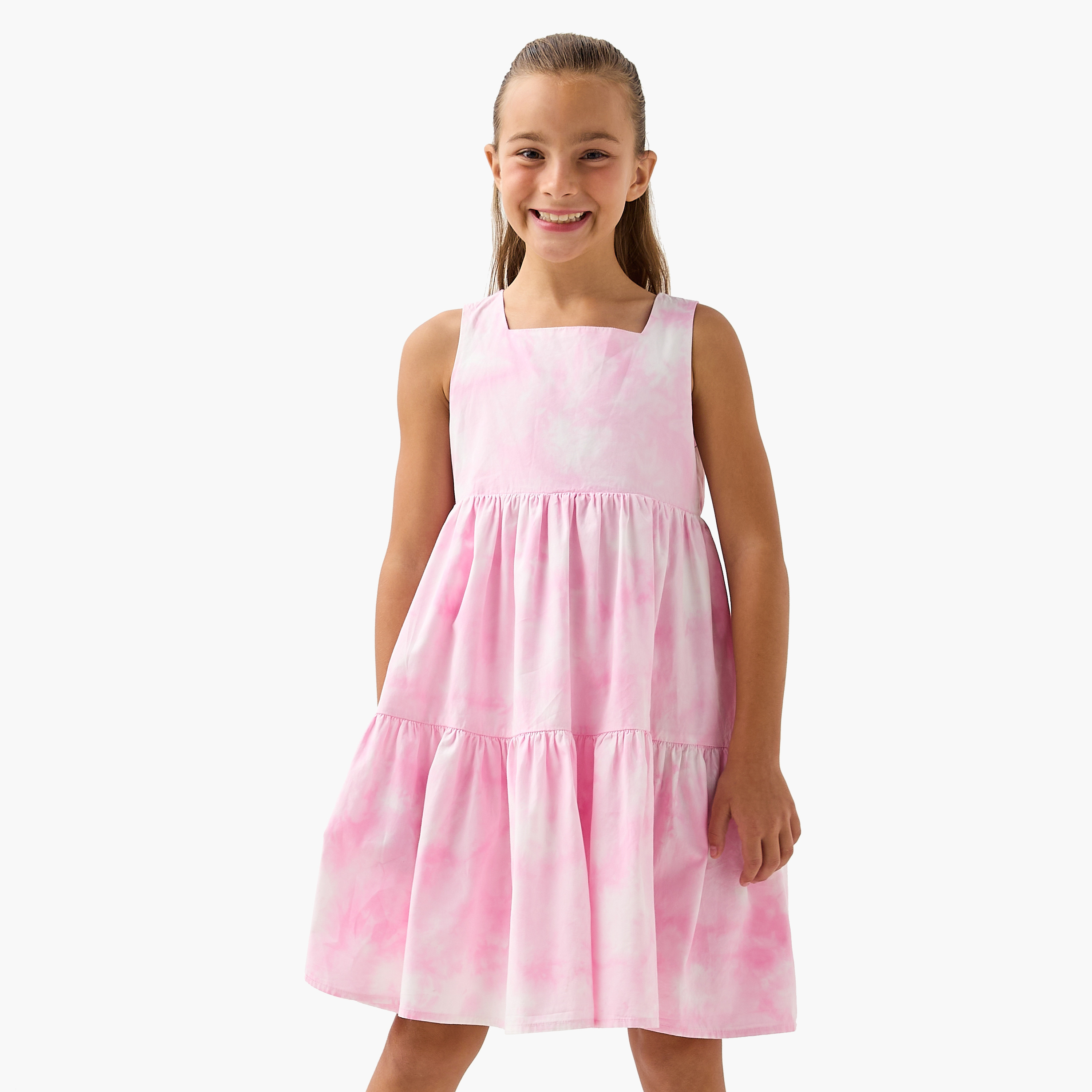 Juniors All-Over Print Tiered Sleeveless Dress-girls-clothing-dressesandjumpsuits-image-1