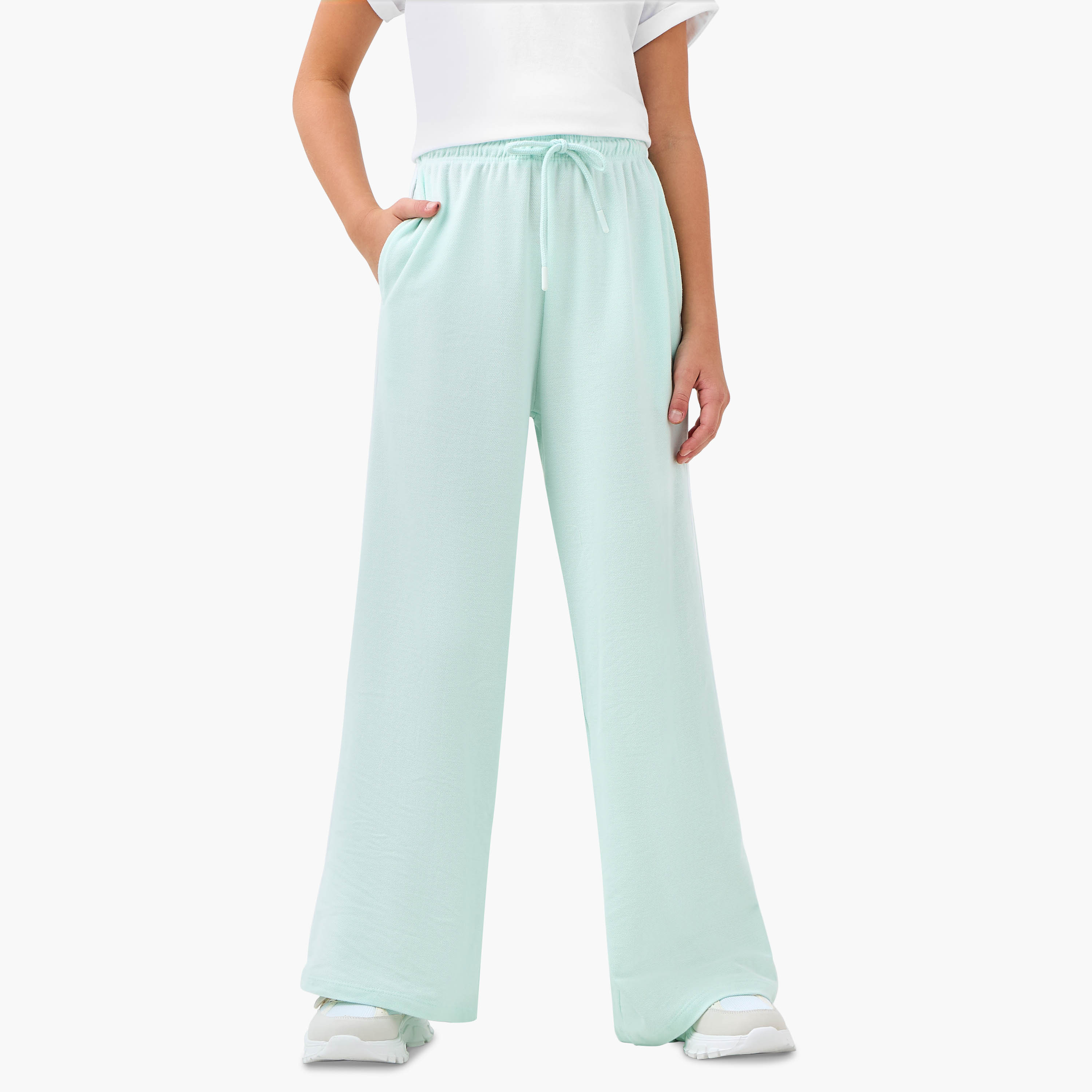 Juniors Printed T-shirt and Wide Leg Pants Set-girls-clothing-setsandcoords-image-3