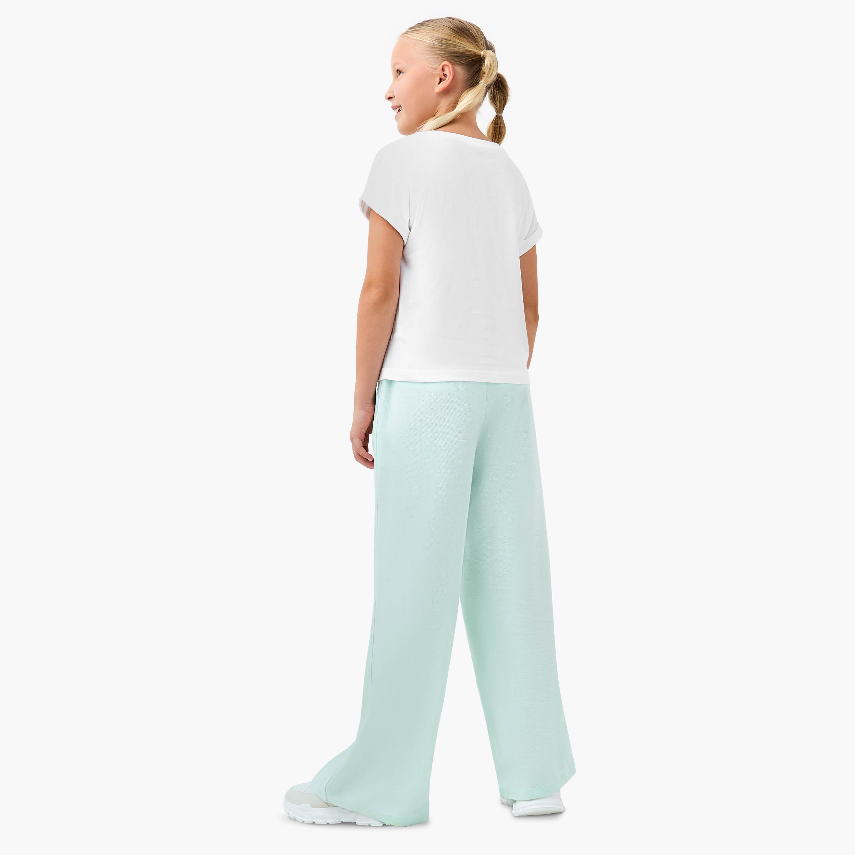 Juniors Printed T-shirt and Wide Leg Pants Set-girls-clothing-setsandcoords-image-4