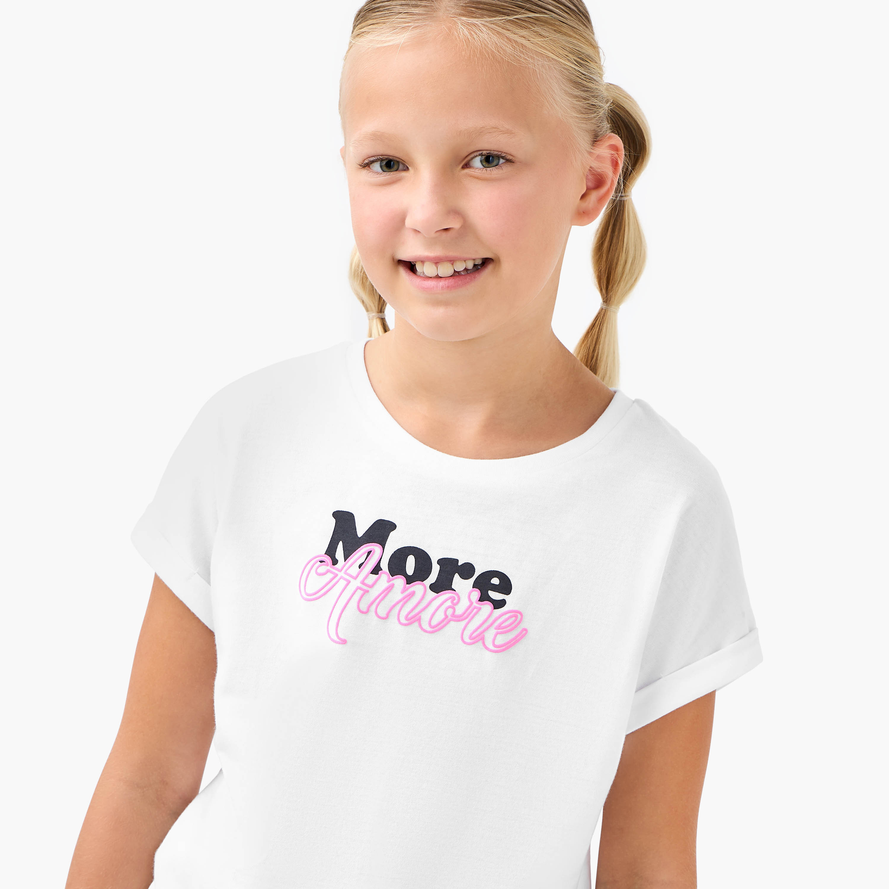 Juniors Printed T-shirt and Wide Leg Pants Set-girls-clothing-setsandcoords-image-5