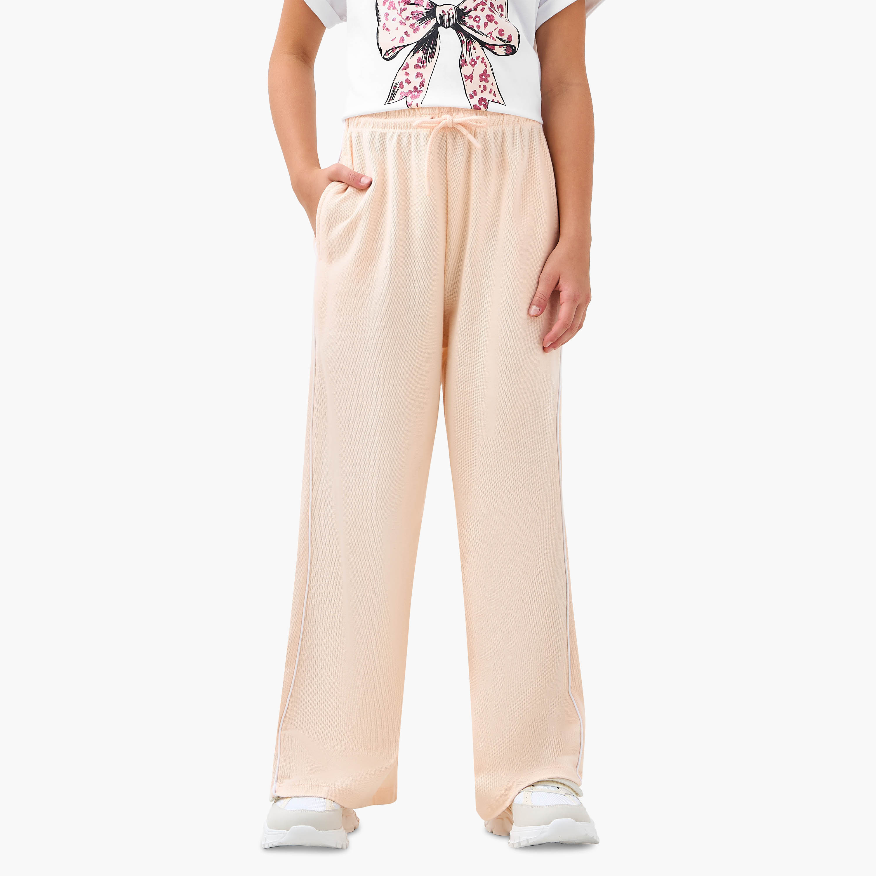 Juniors Printed T-shirt and Wide Leg Pants Set-girls-clothing-setsandcoords-image-3