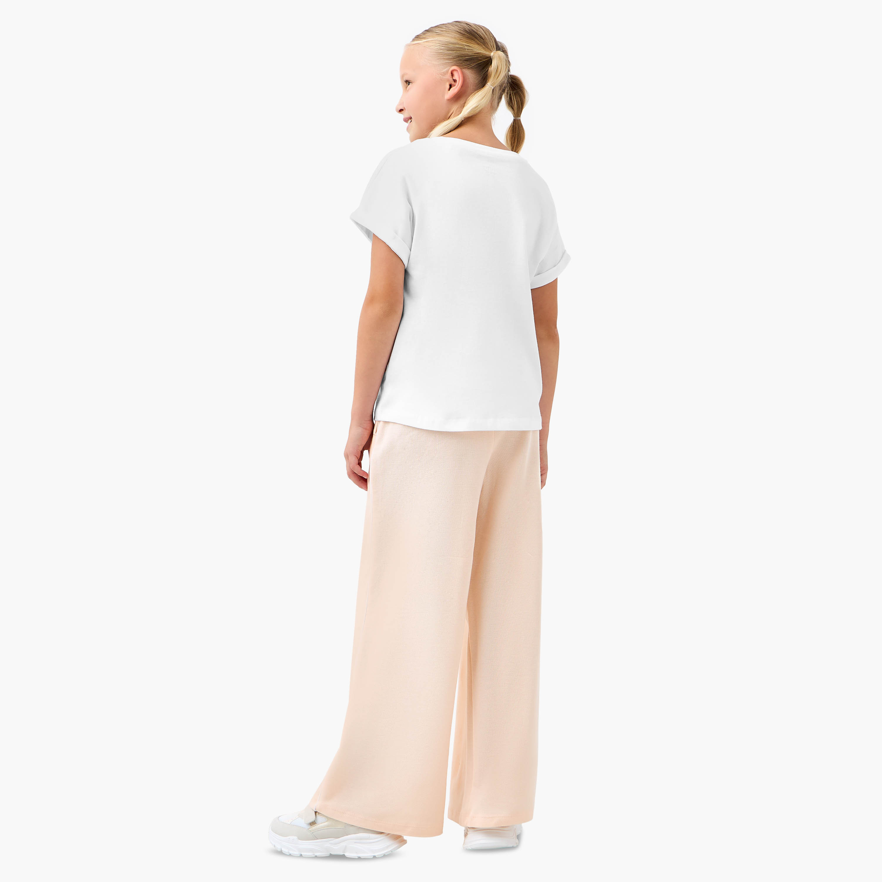Juniors Printed T-shirt and Wide Leg Pants Set-girls-clothing-setsandcoords-image-4