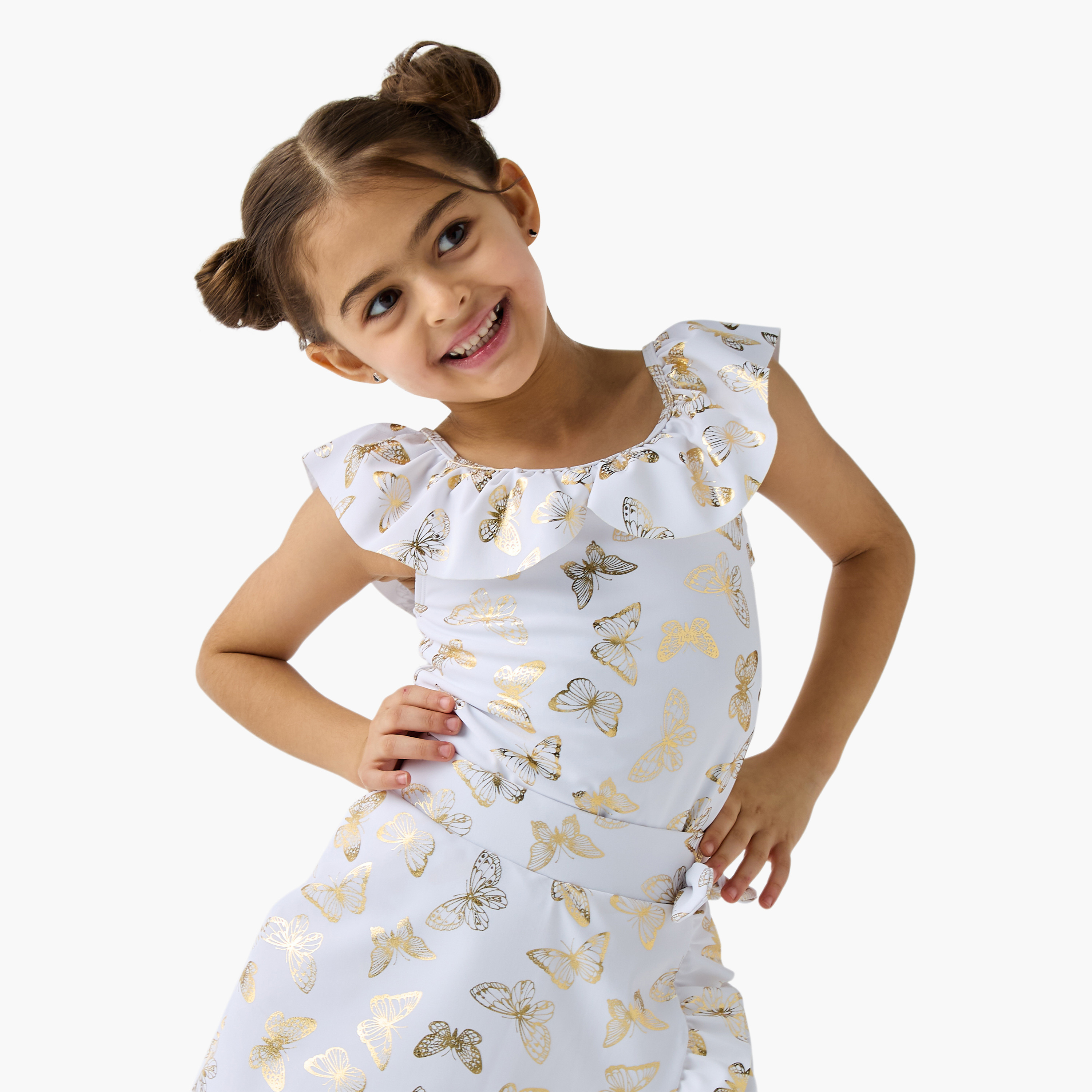 Juniors Butterfly Print Sleeveless Swimsuit with Ruffle Detail-girls-clothing-sportswear-swimwear-image-3