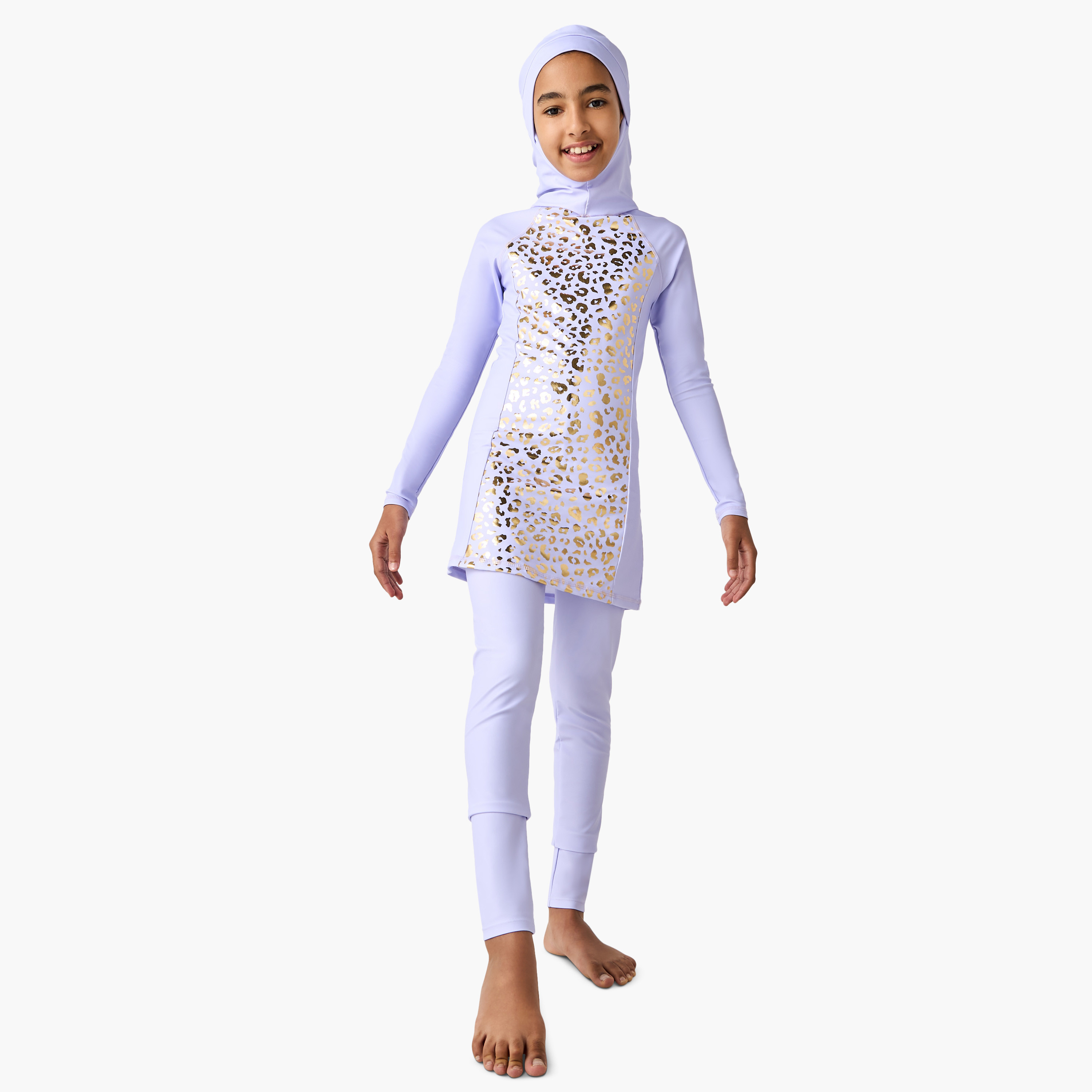 بوركيني بأكمام طويلة وطبعات رقائق من جونيورز-girls-clothing-sportswear-swimwear-image-7