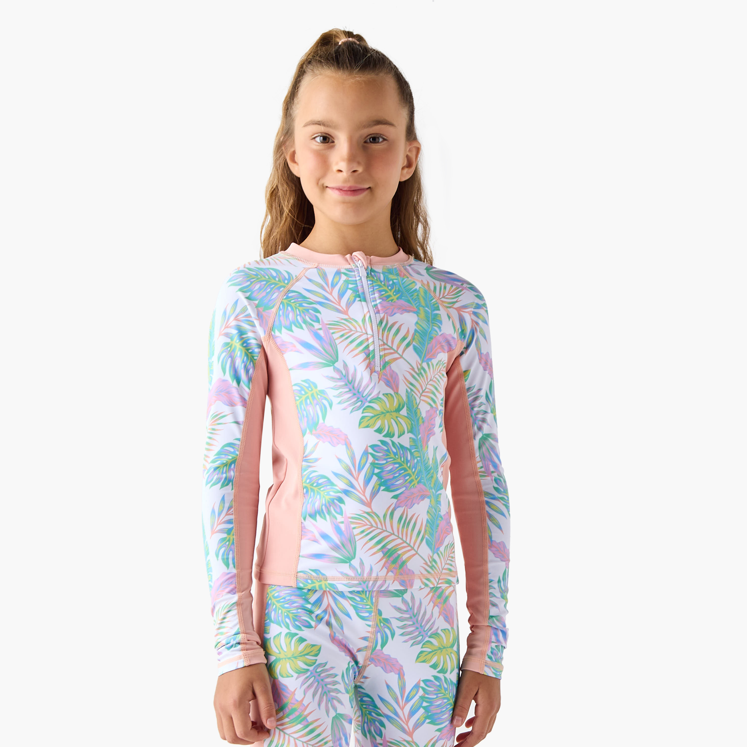 طقم شورت وتيشيرت بطبعات زهرية من جونيورز-girls-clothing-sportswear-swimwear-image-5