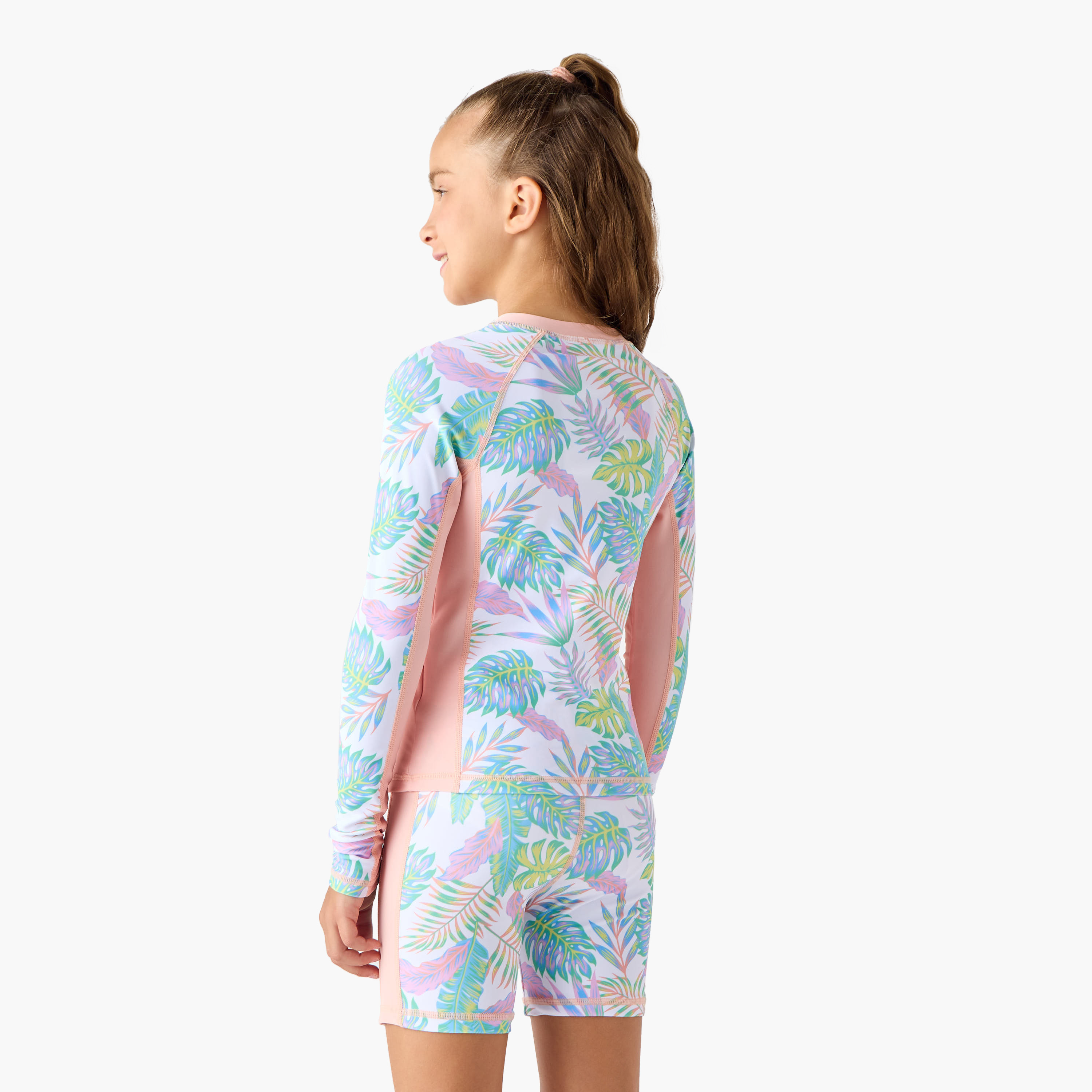 طقم شورت وتيشيرت بطبعات زهرية من جونيورز-girls-clothing-sportswear-swimwear-image-3