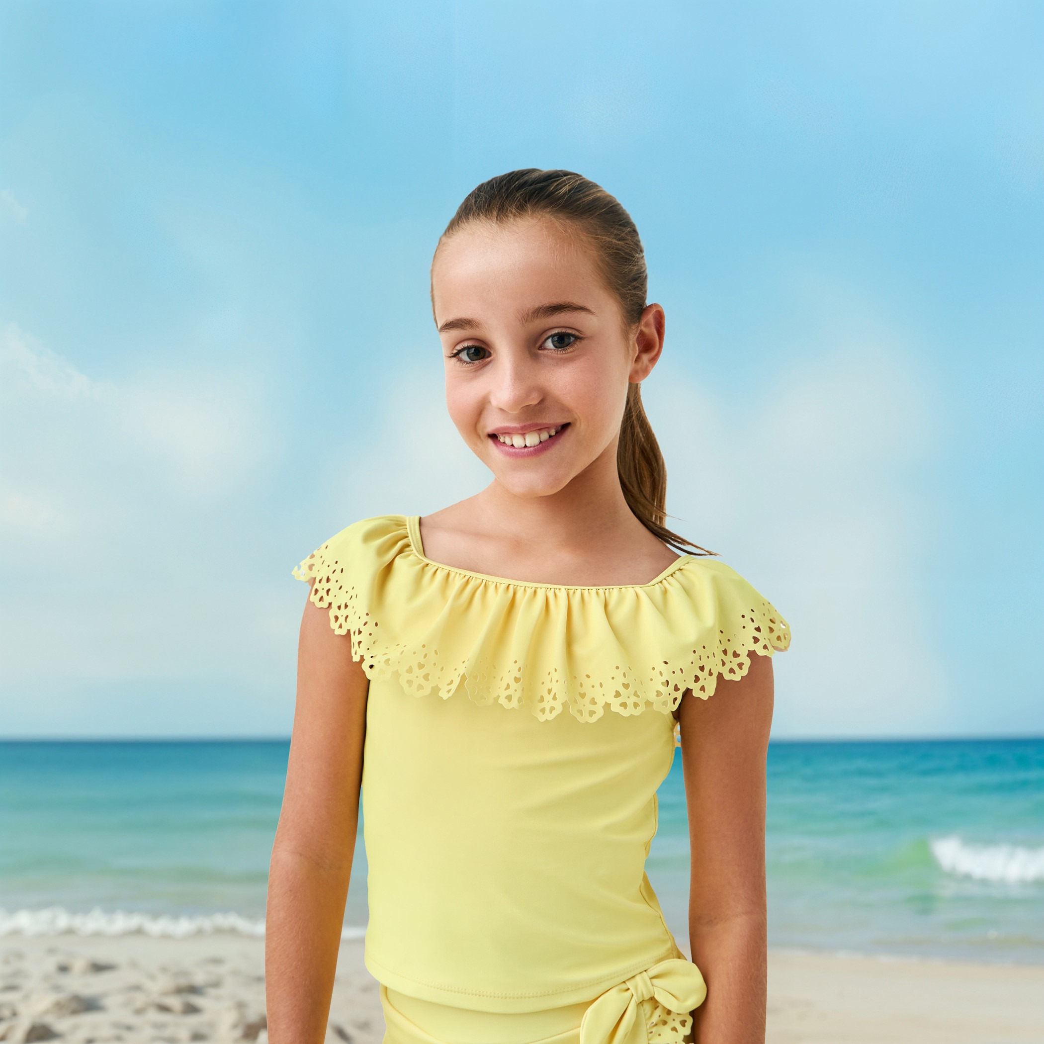 Juniors Cutwork Detail Swim Top and Skirt Set-girls-clothing-sportswear-swimwear-image-2