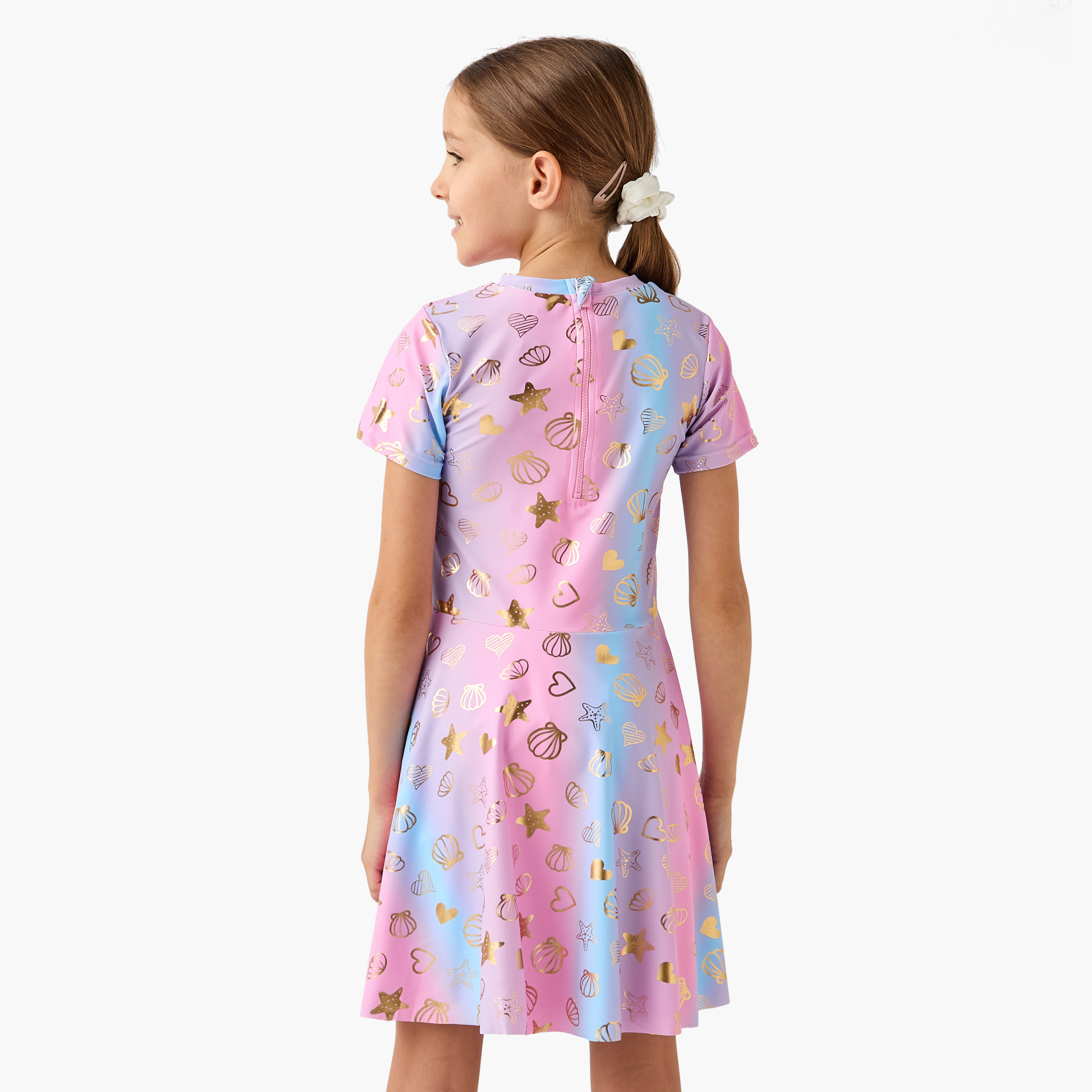 Juniors Printed Swimsuit Dress with Ruffle Detail-girls-clothing-sportswear-swimwear-image-4