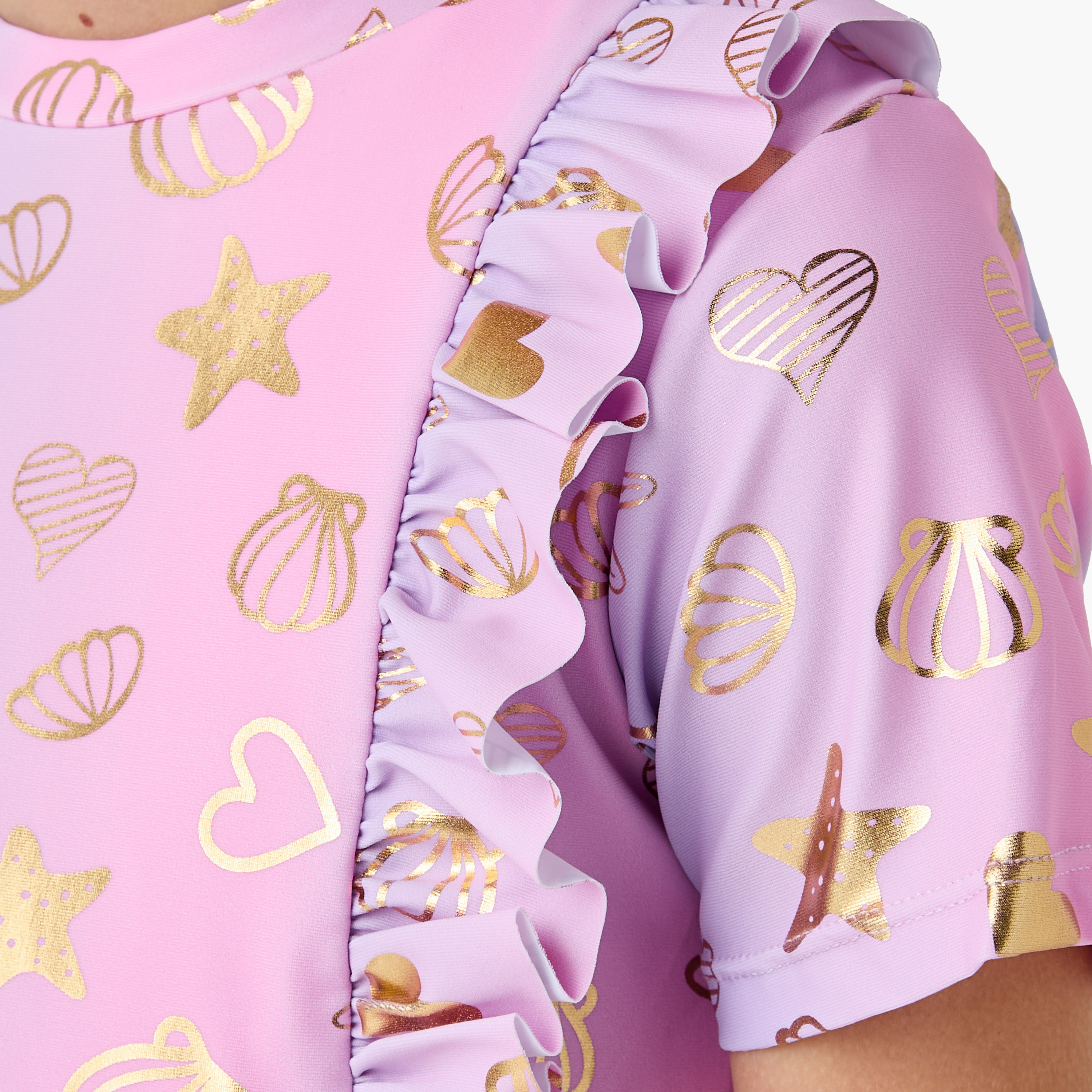 Juniors Printed Swimsuit Dress with Ruffle Detail-girls-clothing-sportswear-swimwear-image-6