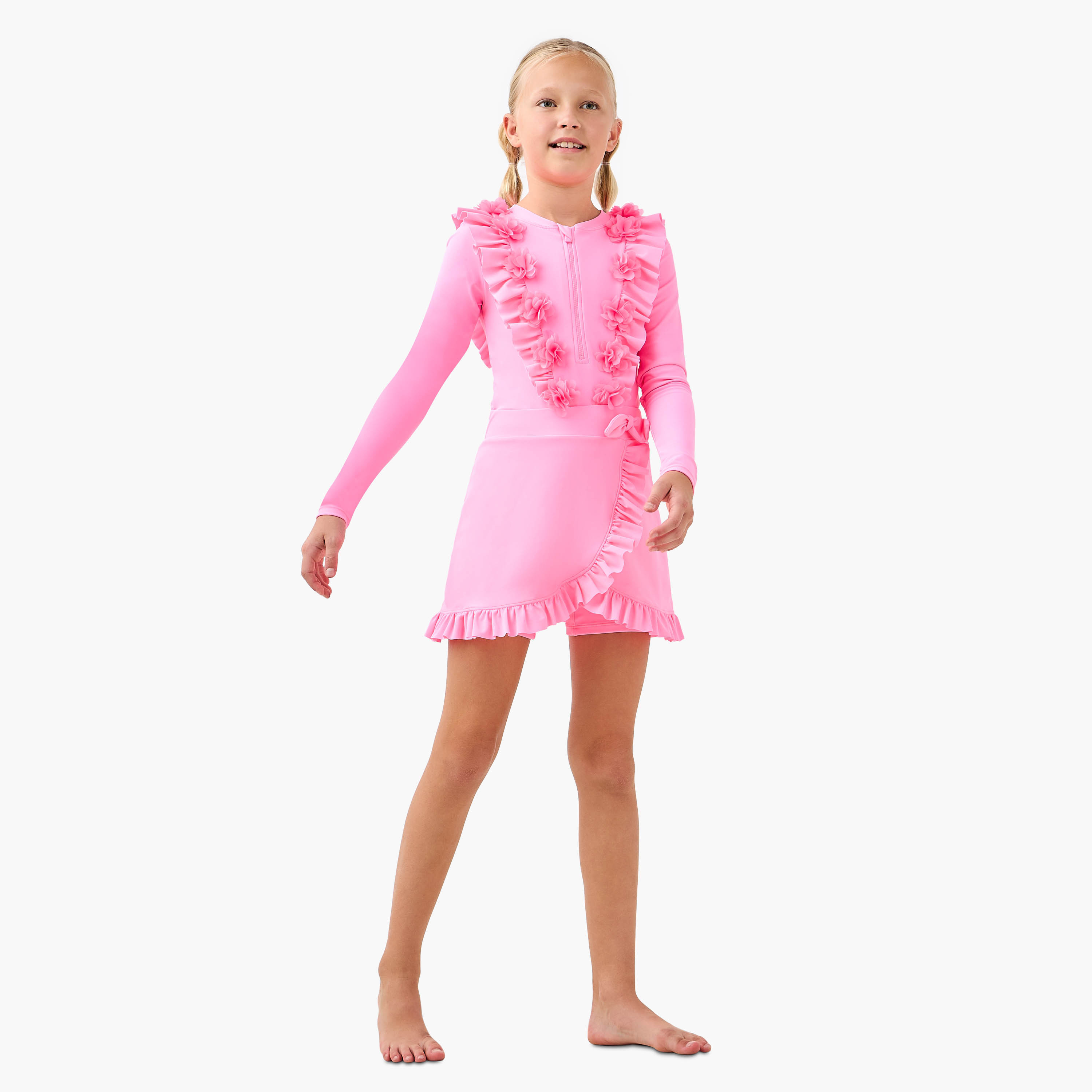 Juniors Ruffled Swimsuit and Wrap Skirt Set-girls-clothing-sportswear-swimwear-image-2