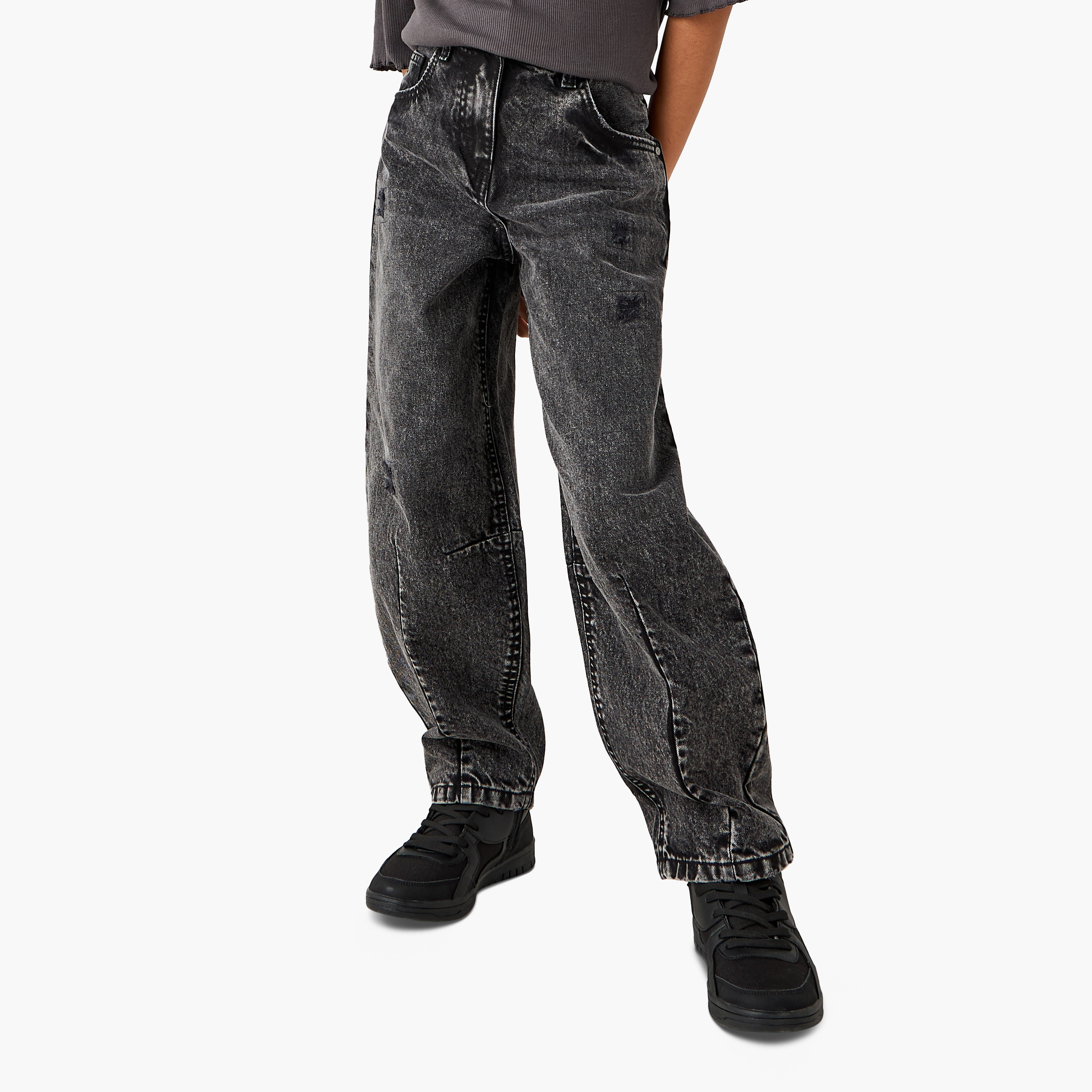 بنطلون جينز بزر إغلاق للبنات من جونيورز-girls-clothing-bottoms-jeansandjeggings-image-1