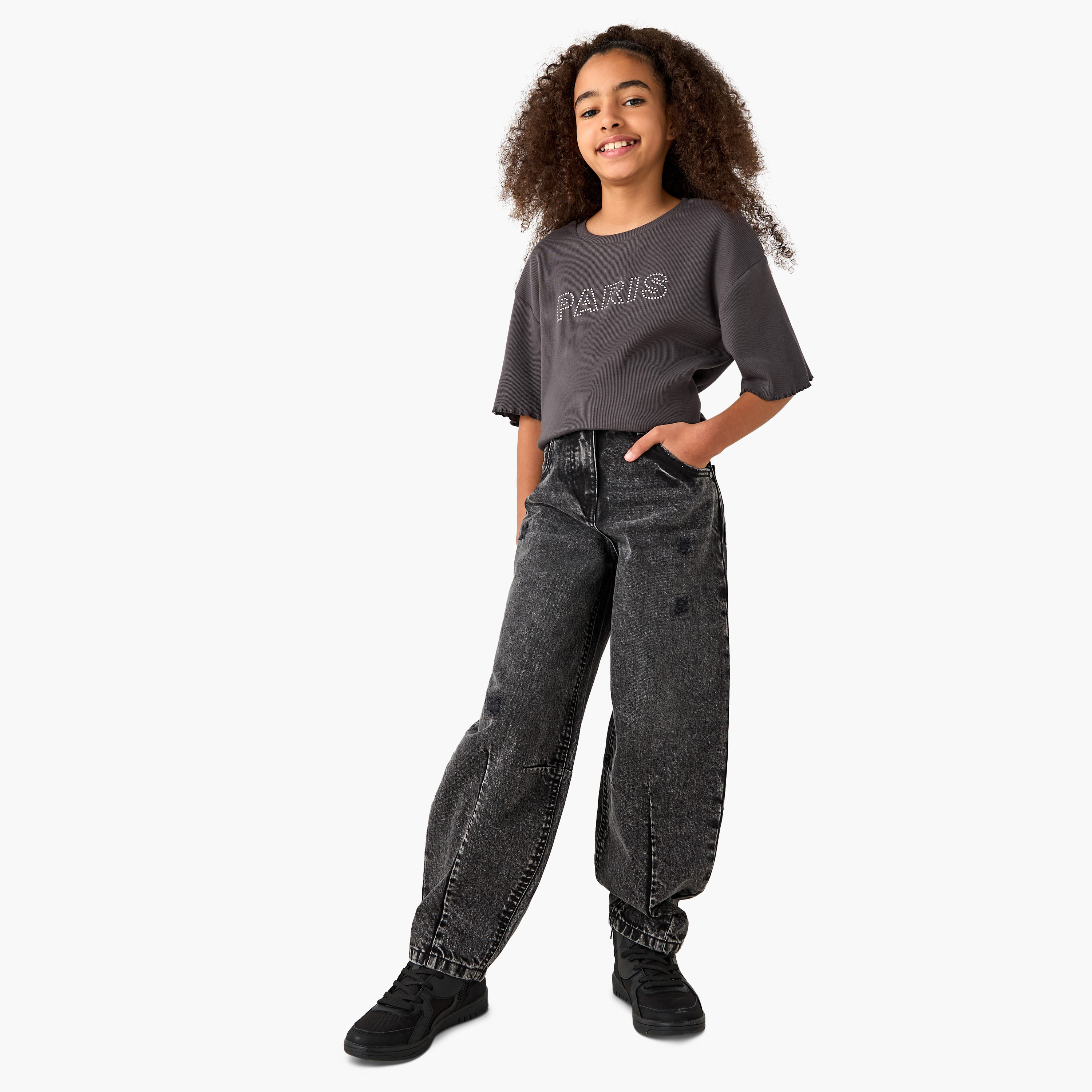 بنطلون جينز بزر إغلاق للبنات من جونيورز-girls-clothing-bottoms-jeansandjeggings-image-2