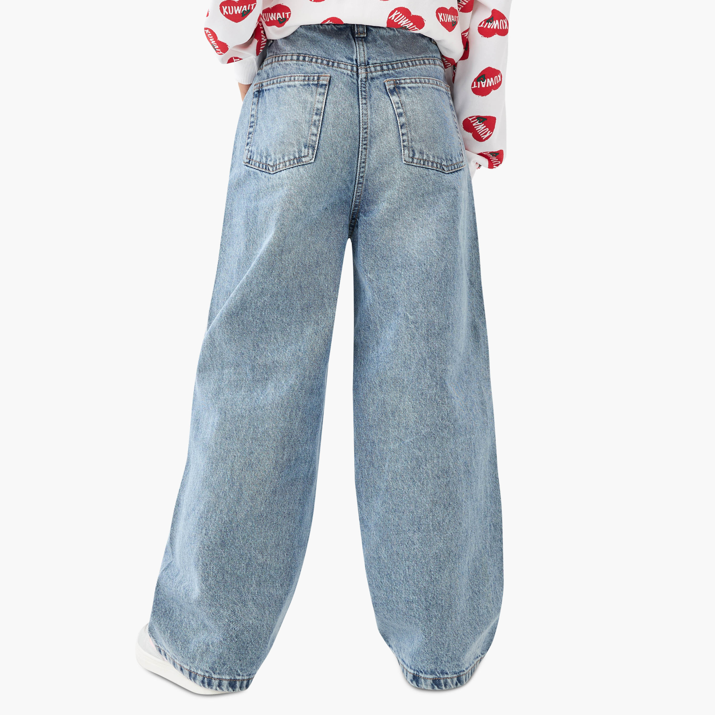 بنطلون جينز واسع الساقين بجيوب وتفاصيل مرصّعة من جونيورز-girls-clothing-bottoms-jeansandjeggings-image-3