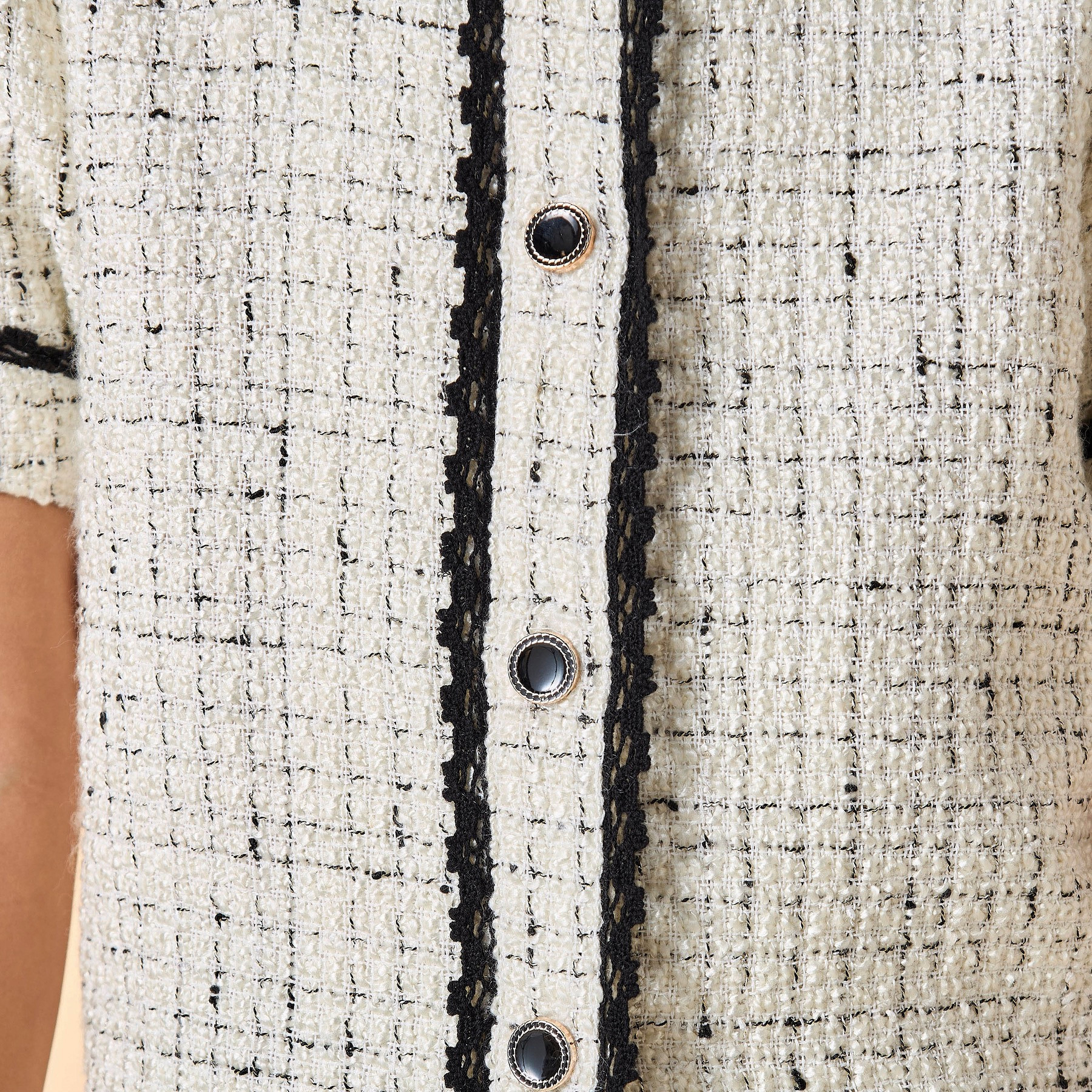 Juniors Textured Shirt with Short Sleeves and Piping Detail-girls-clothing-blousesandshirts-image-5